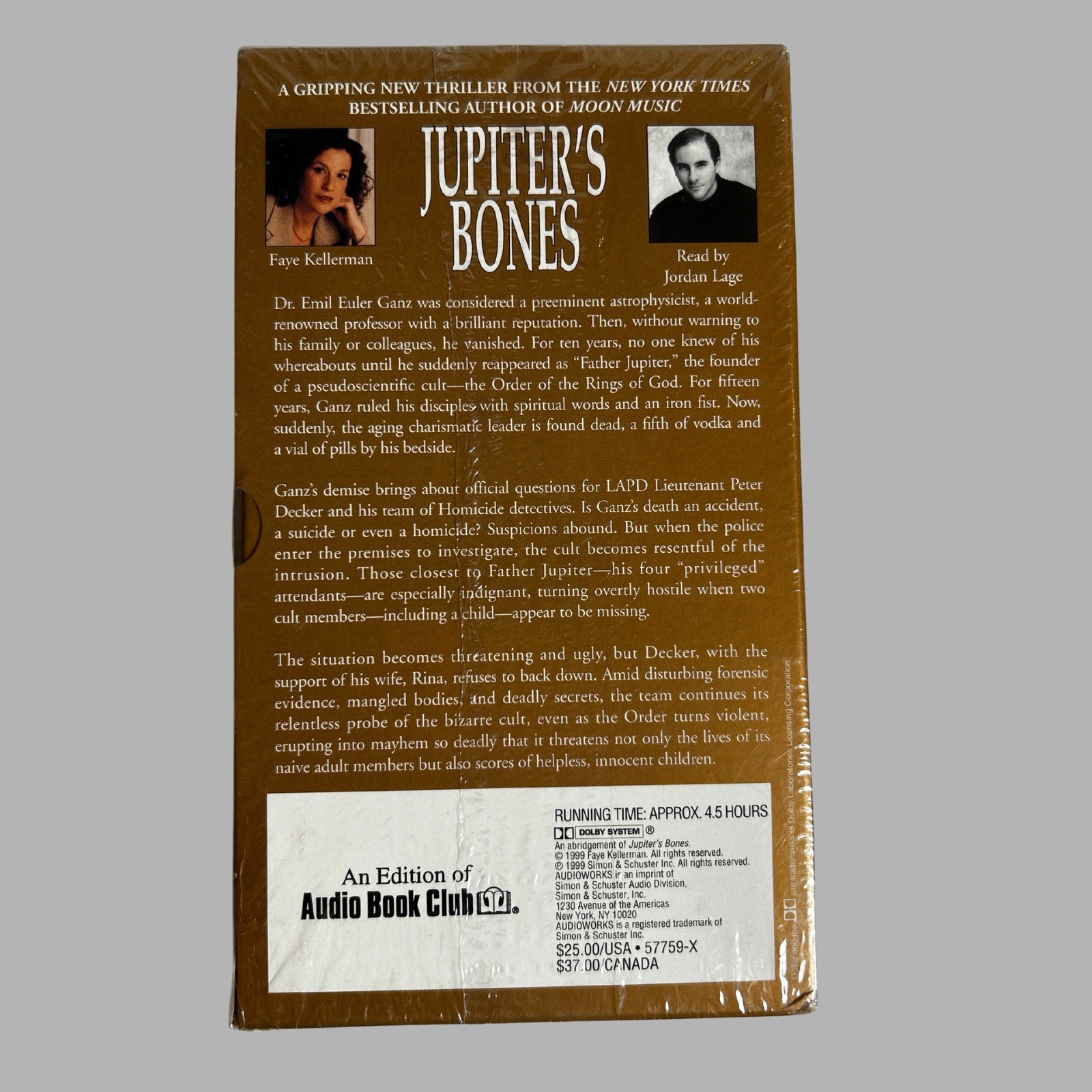 NEW SEALED Jupiter’s Bones Faye Kellerman Audiobook Cassette 1999Vtg Jordan Lage