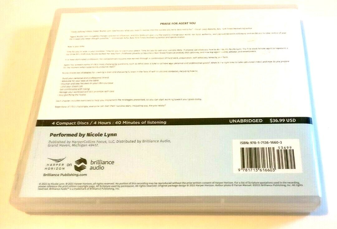 Agent You Succeed on Your Own Terms CD Audiobook by Nicole Lynn New Sealed