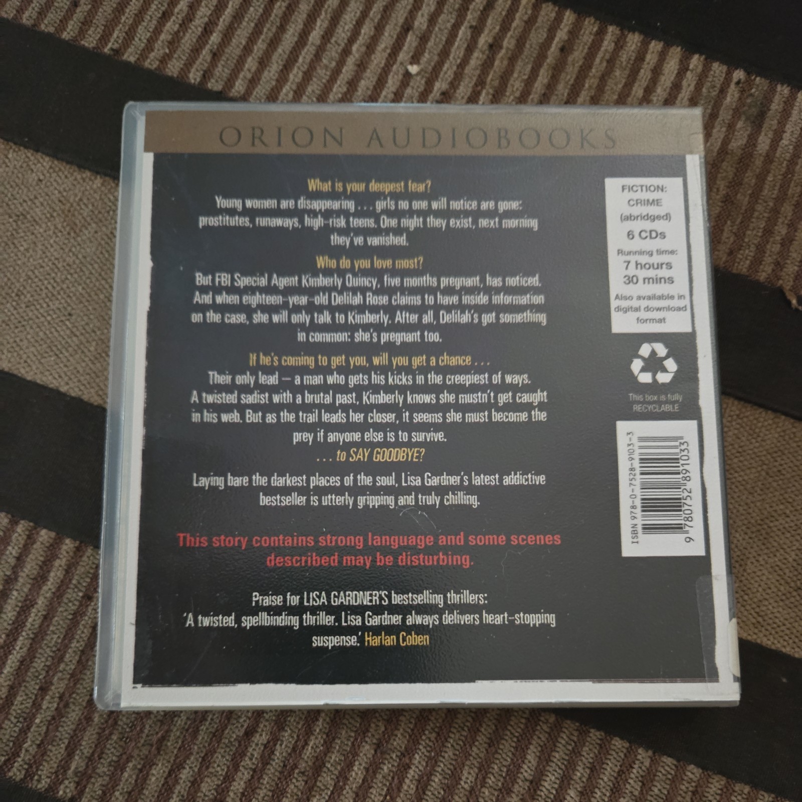 SAY GOODBYE LISA GARDNER 6 CD AUDIO READ ANNE MARIE LEE & LINCOLN HOPPE 7 HR 30