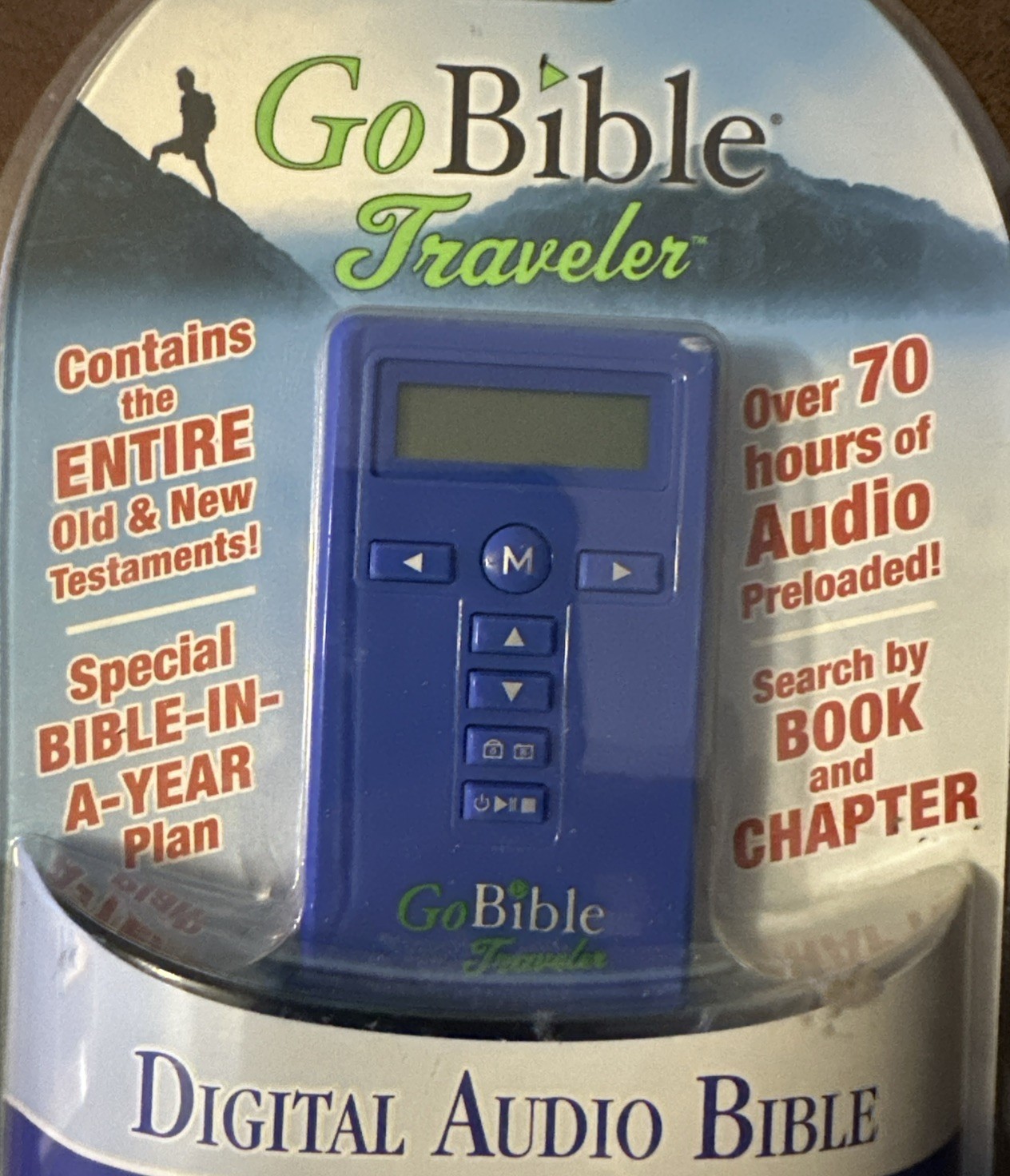 GoBible Traveler Digital Audio Bible King James Version New & Old Testament Blue