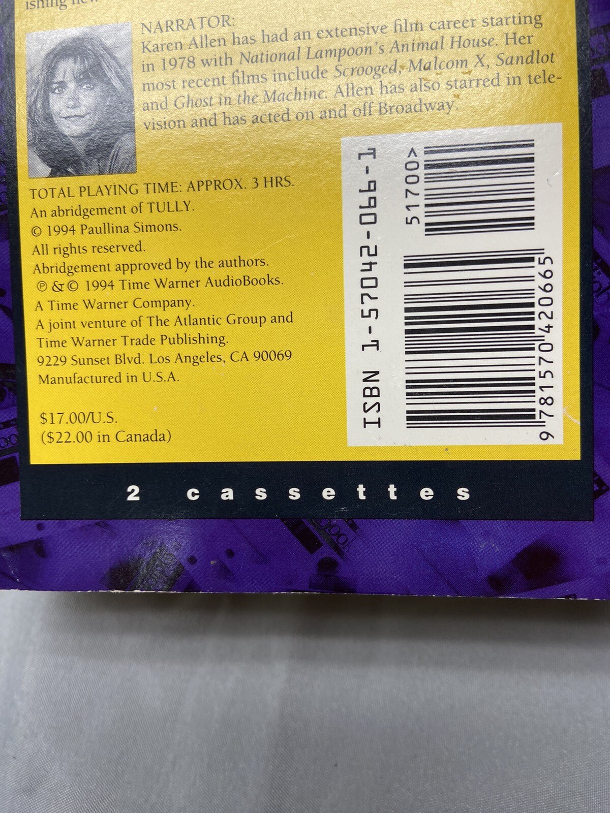 Tully by Paullina Simons 1994, Audio Cassette, Abridged edition