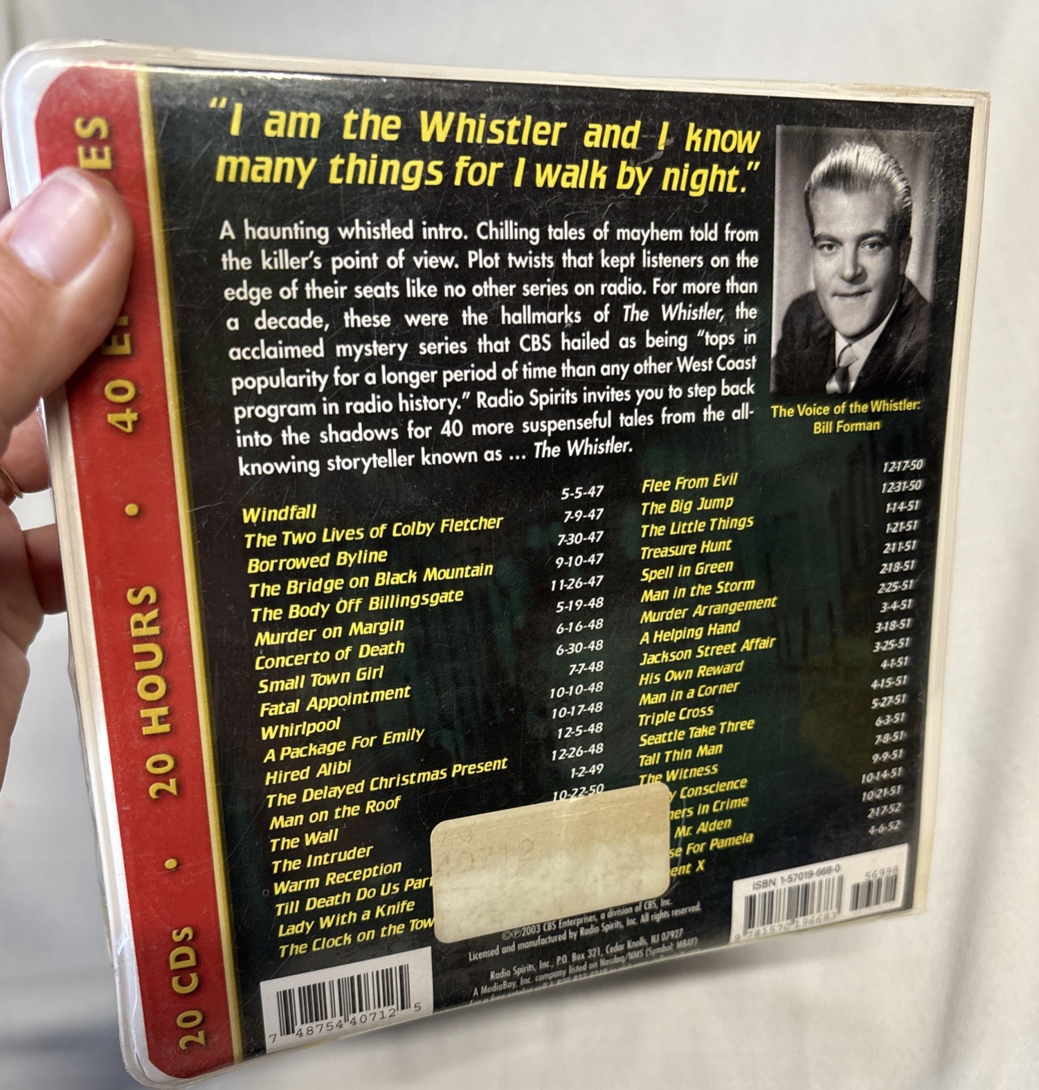 Legends of the Radio: The Whistler Vol 2 20 Mystery CDs 20 Hours Factory Sealed