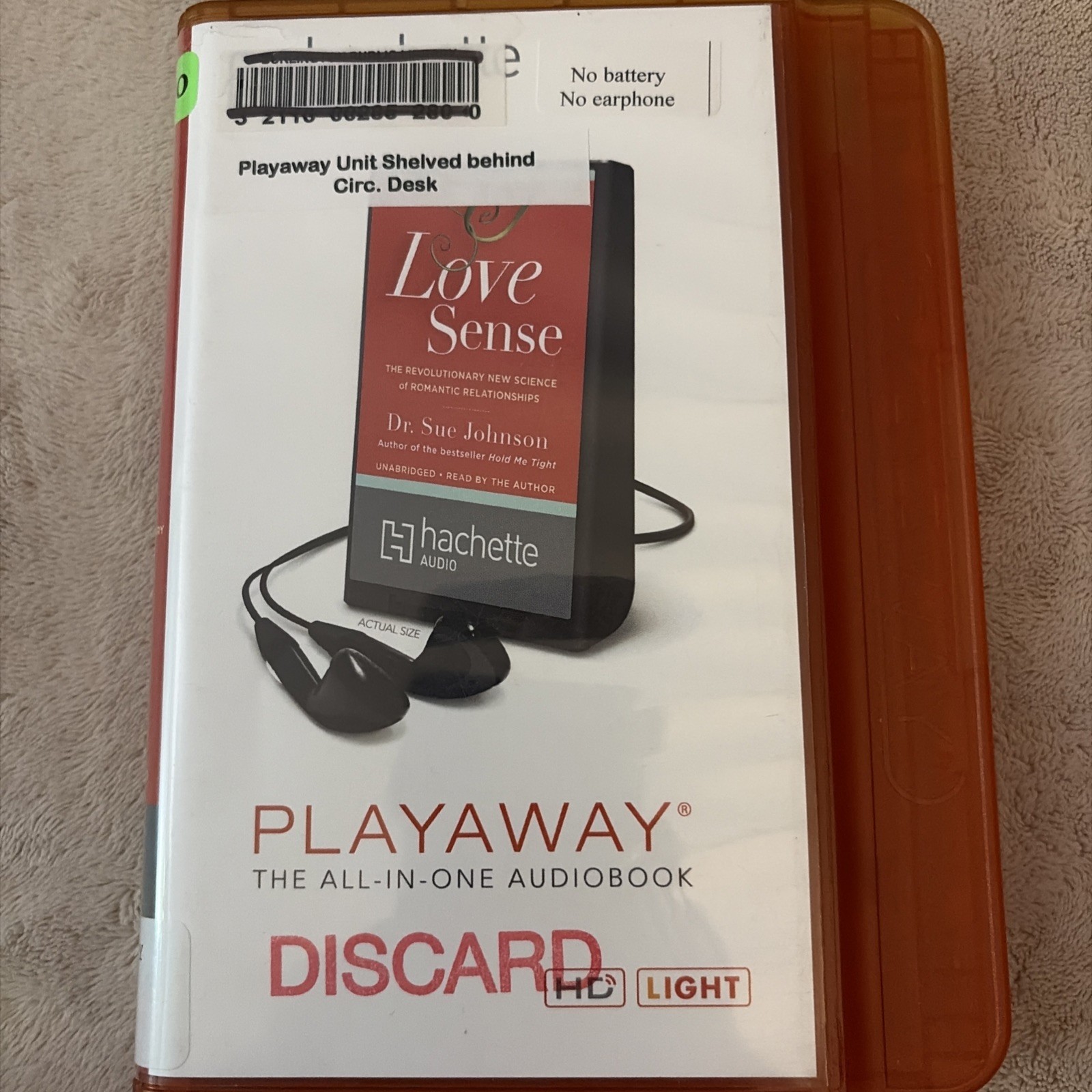 Playaway Audiobook Audio Book Ex Library — Love Sense By Dr Sue Johnson