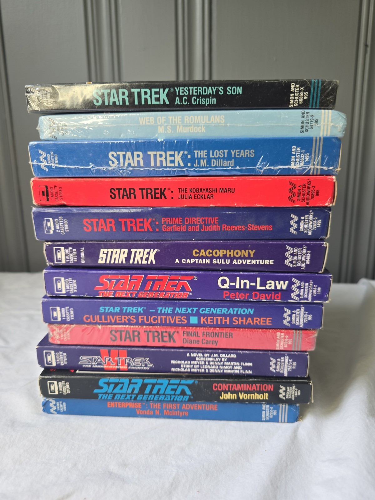 Vintage Lot of 12 Star Trek Cassette Audio Books 1987-1992 Simon & Schuster