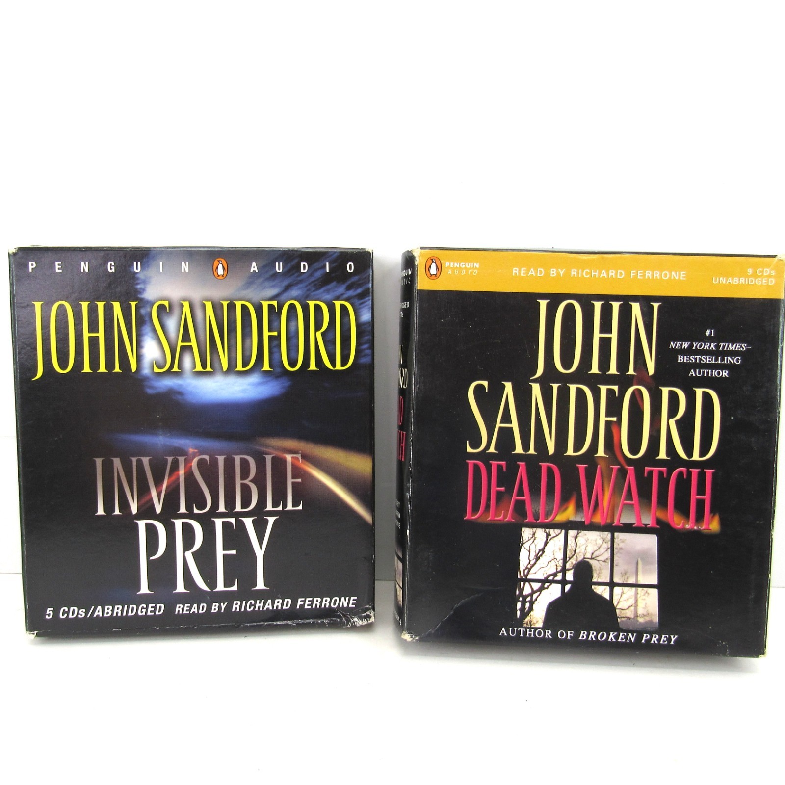 John Sandford Penguin Audio Audiobooks Lot of 2 Invisible Prey and Dead Watch