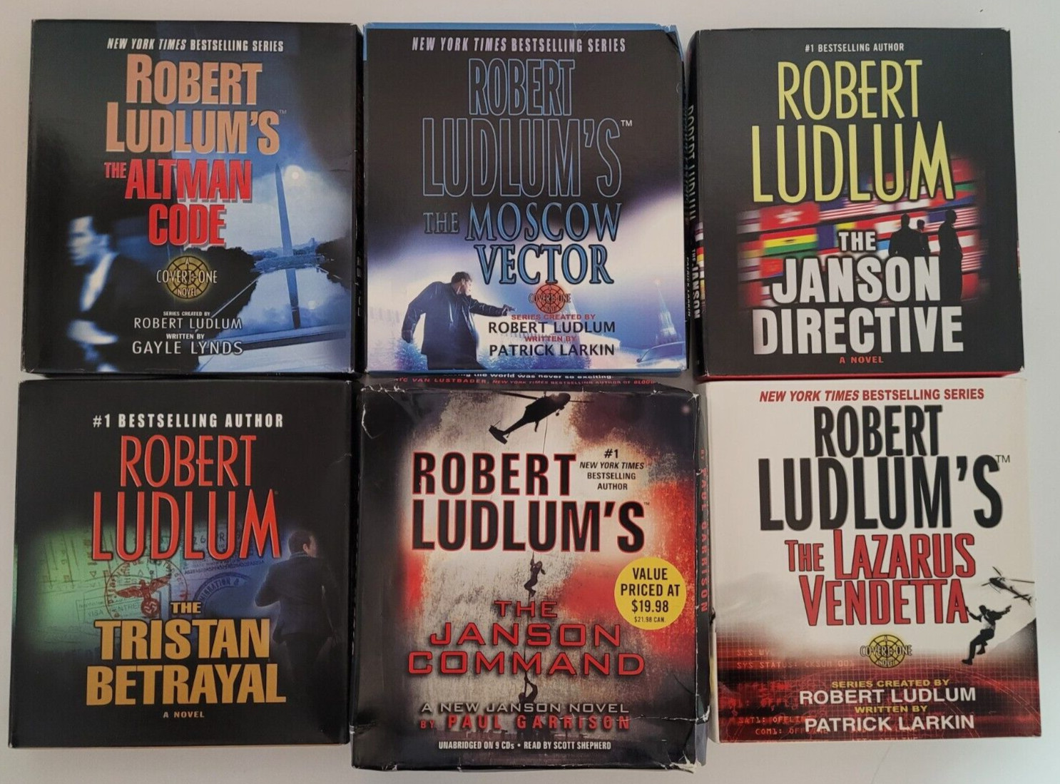 6 Robert Ludlum’s Audio Books CD The Altman Code, Janson Directive & Command