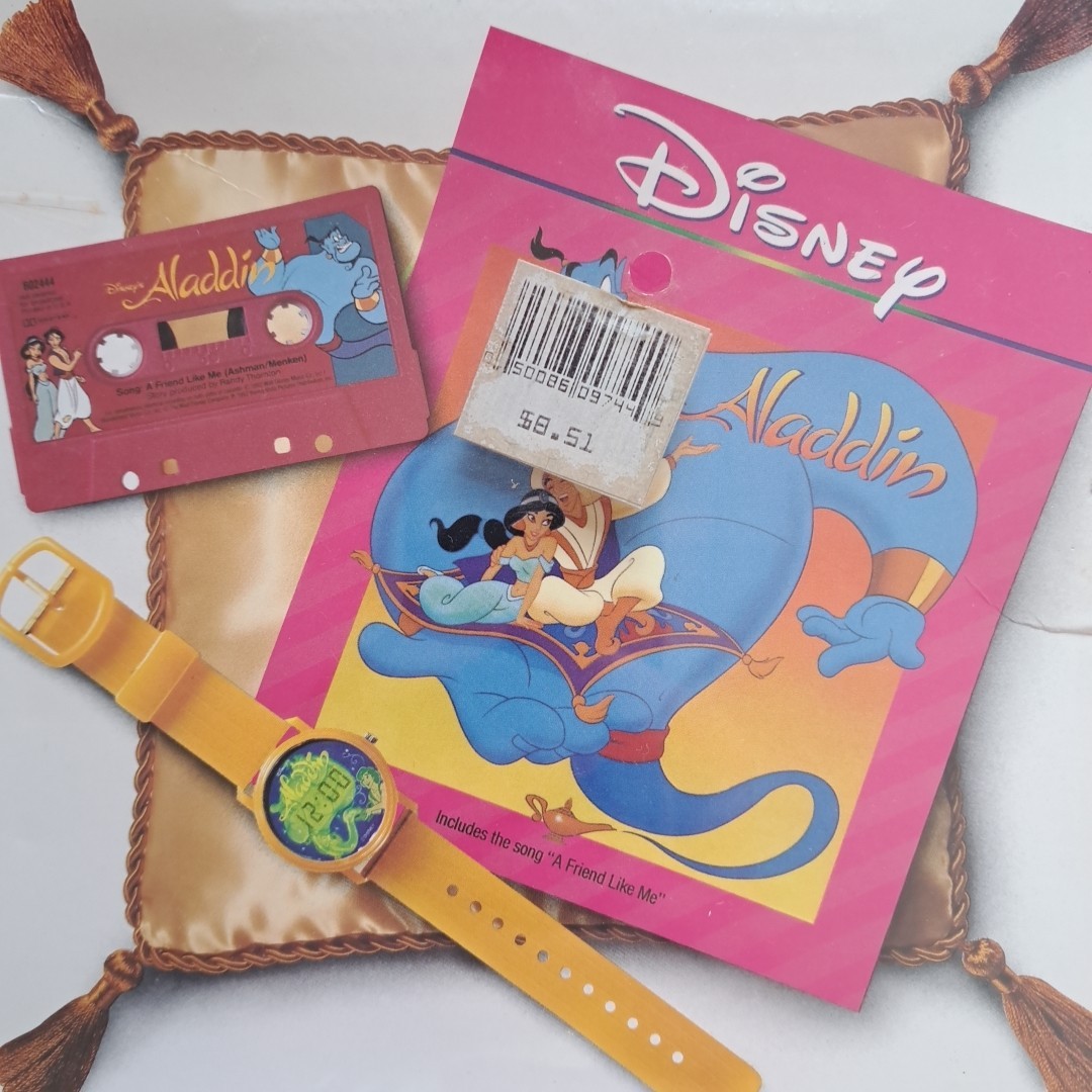 Disney Read Along 24 Page Book & Cassette Tape Aladdin Vintage NEW SEALED Watch
