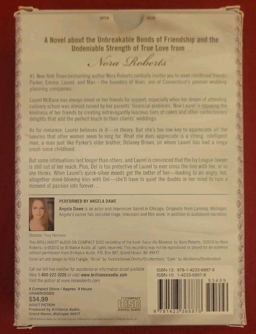 Nora Roberts 4 Audiobook CD Lot Northern Lights, Red Lily, Savor The Moment, Etc
