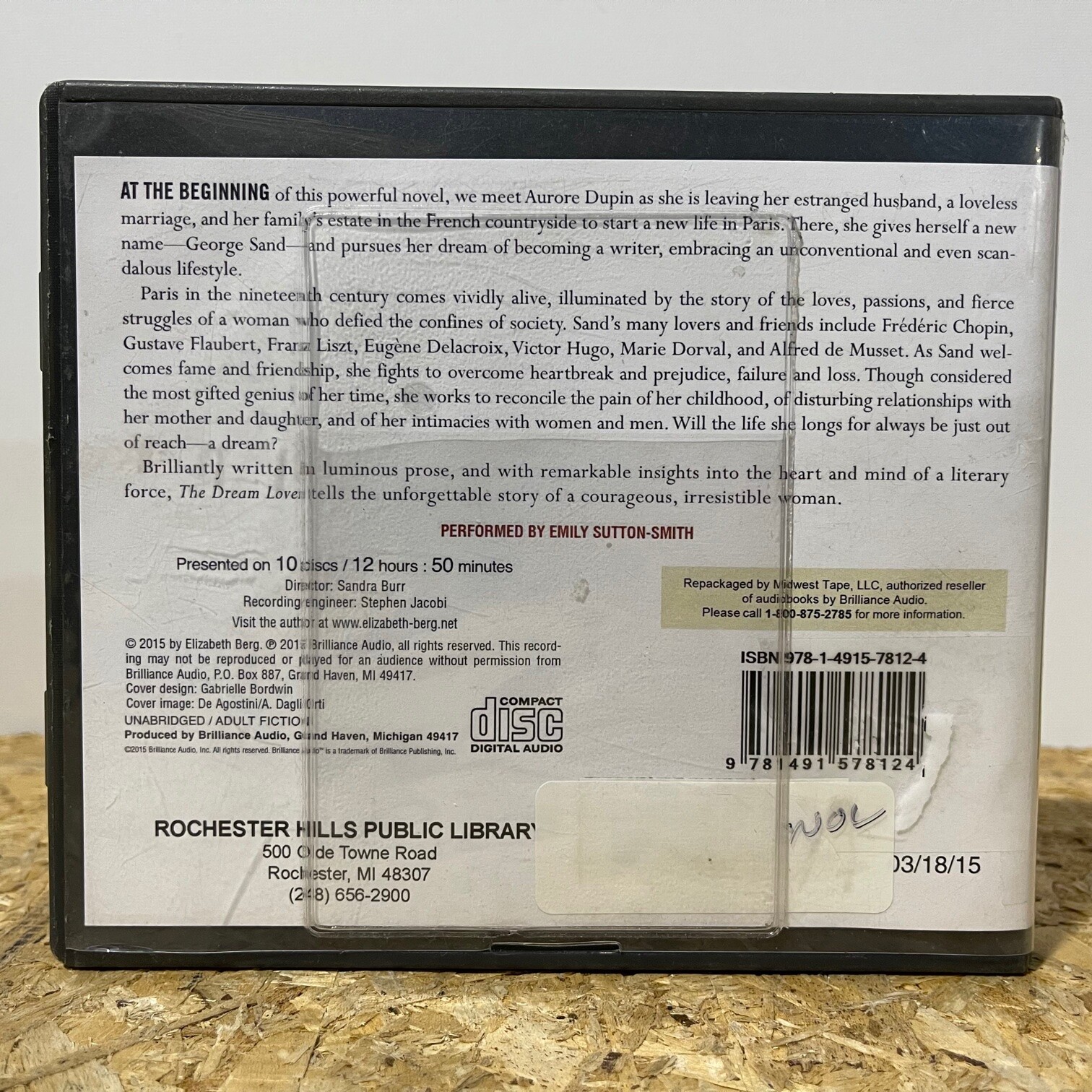 The Dream Lover by Elizabeth Berg Ex Lib 10 CD Unabridged Audiobook Free Ship