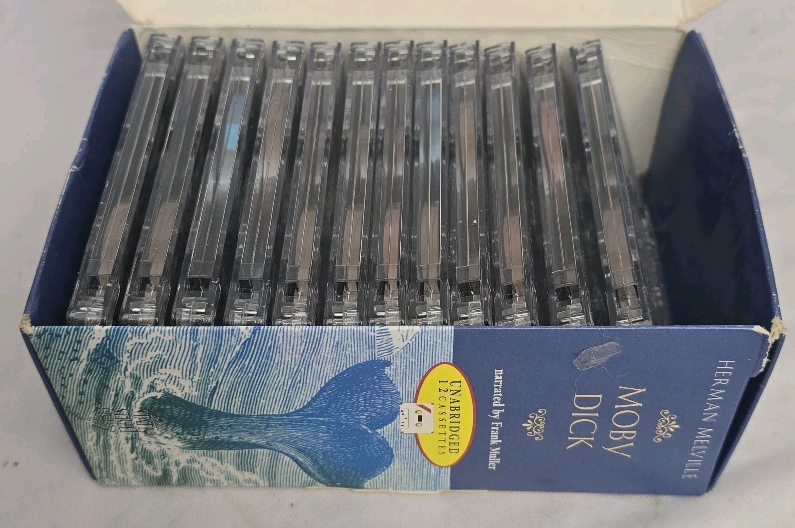 Vintage 1987 MOBY DICK Narrated By Frank Muller 12 Unabridged Cassette Tape Set