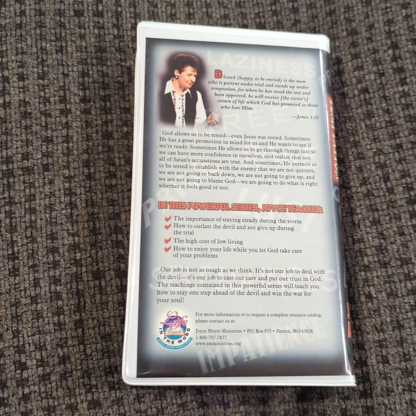 Set Of 5 Joyce Meyer Cassette Tapes. How To Handle Temptation Audiobook