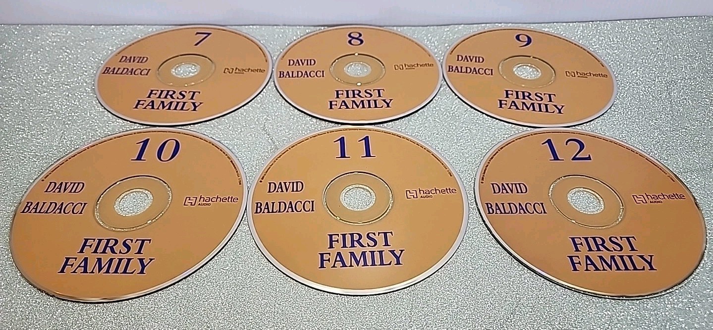 Lot of 2 David Baldacci Books on CD First Family 12 cd, True Blue 7 cd Ron Mclar