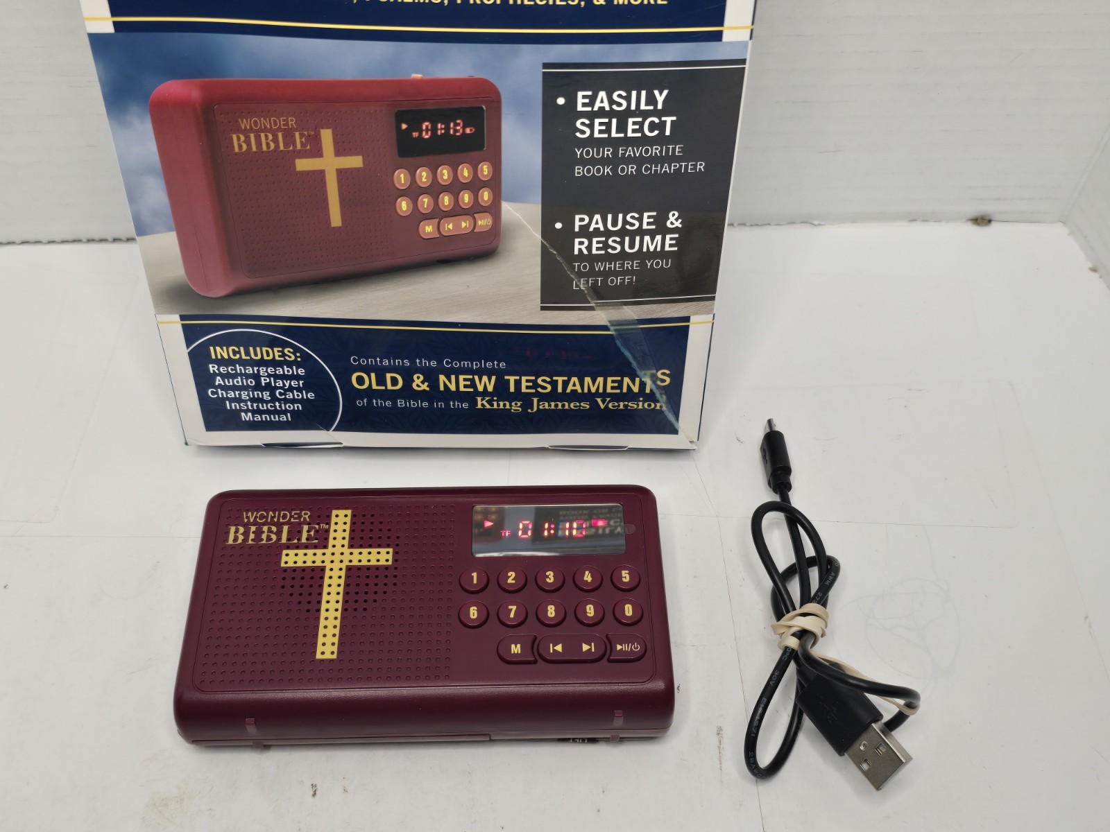 Wonder Bible KJV Talking Audio Bible Player King James As Seen On TV Tested