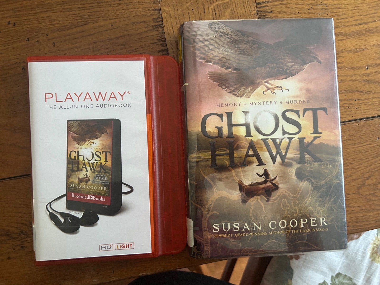 Ghost Hawk Susan Cooper Playaway & Hardcover Book Ex Library