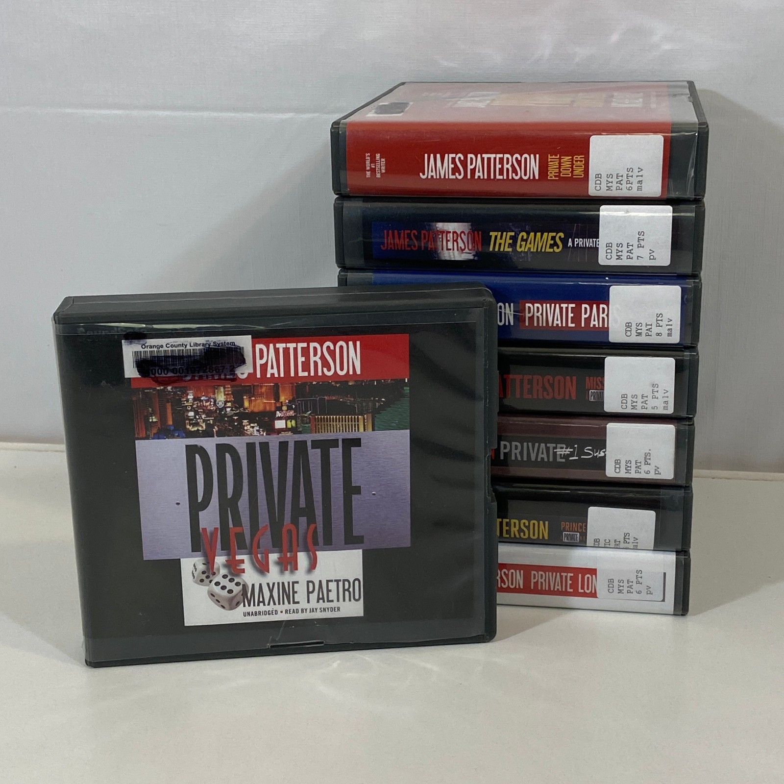 8 Misc Audio Books James Patterson Private Series Fictional Thrillers Ex-Library