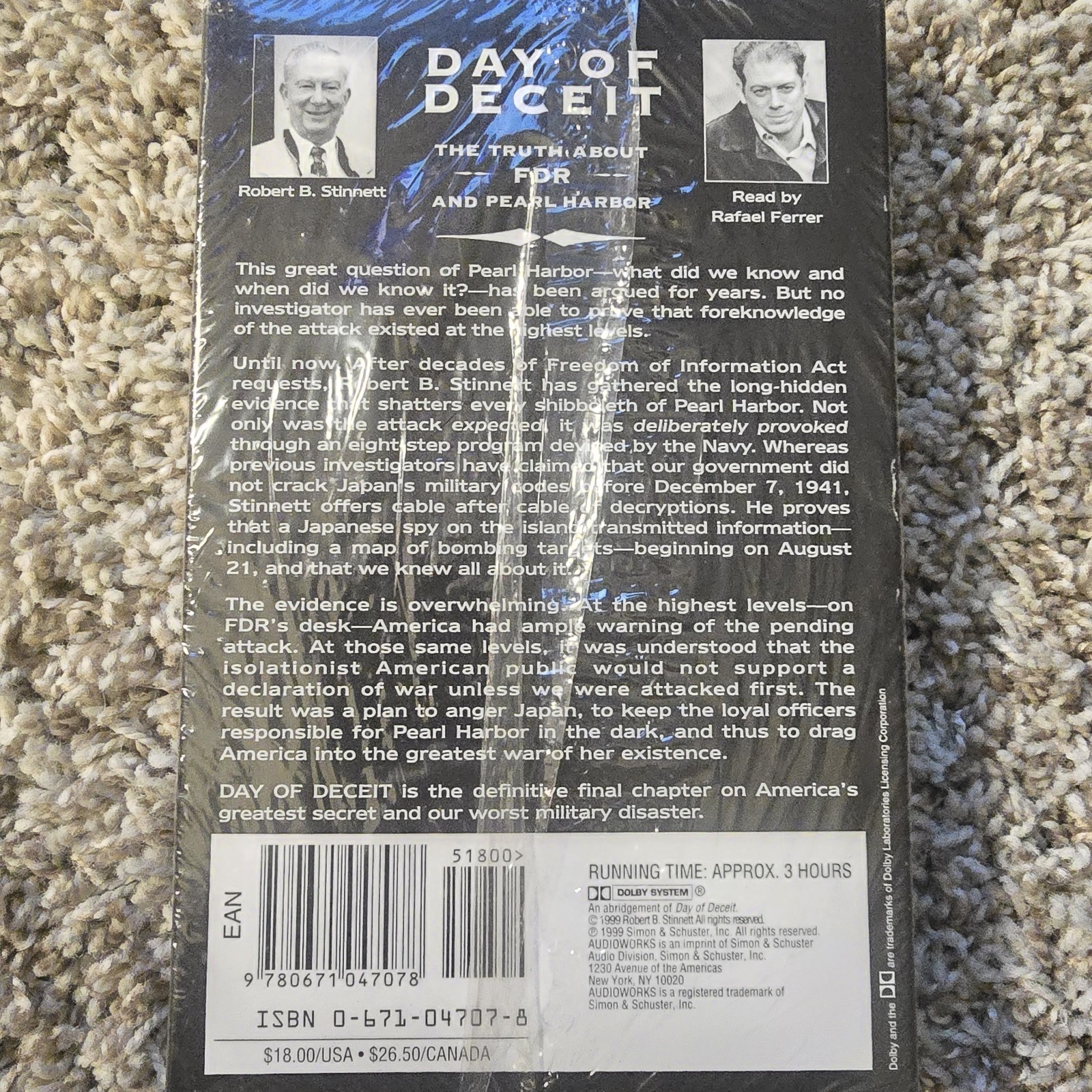 Day of deceit the truth about FDR and Pearl Harbor Audio Cassette