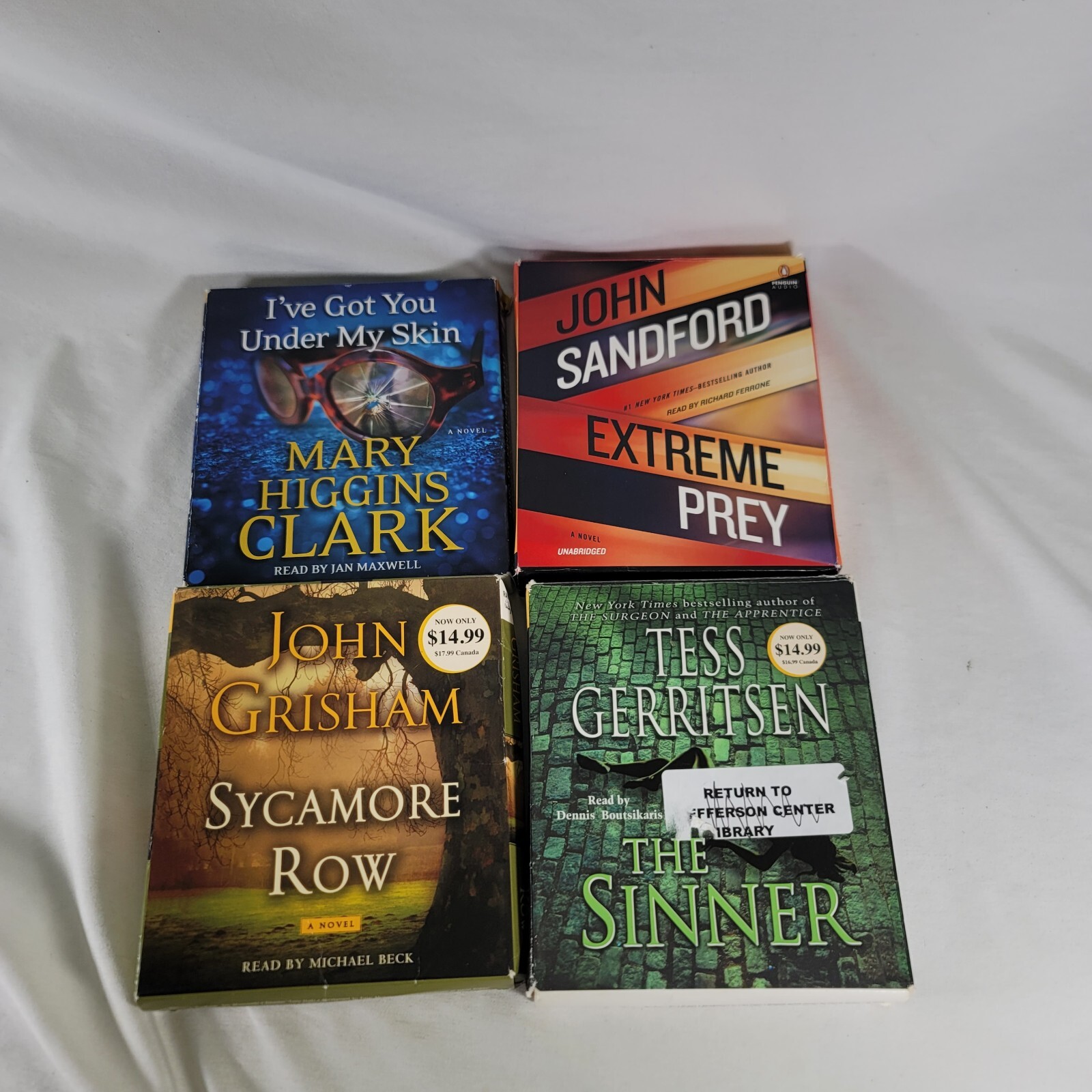 Lot Of 4 Mixed Audio Book CD Lot — Sycamore Row, Extreme Prey, Sinner, I’ve Got