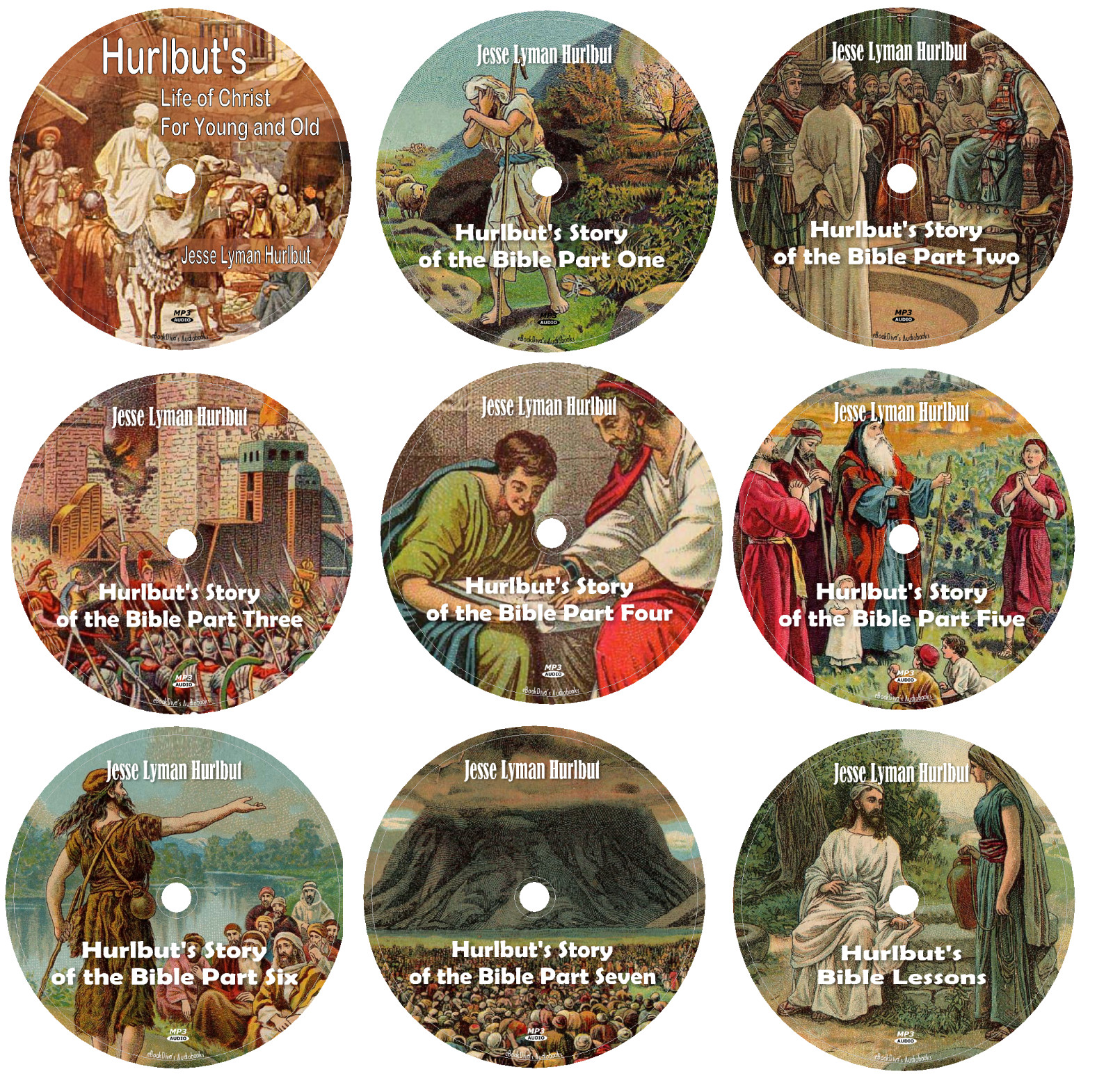Hurlbut’s Story of the Bible & Bible Lessons 9 Audiobooks in 9 MP3 Audio CDs