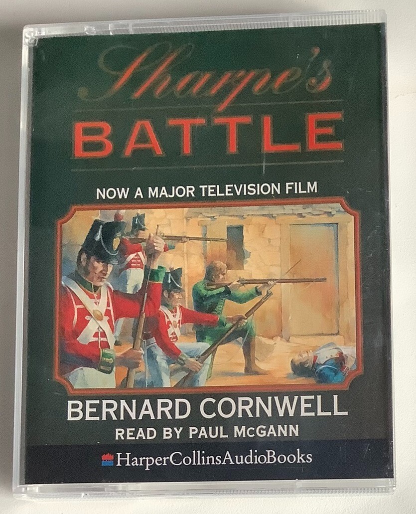 AUDIO BOOK Bernard Cornwell SHARPE’S BATTLE read by Paul McGann on 2 x Cassettes