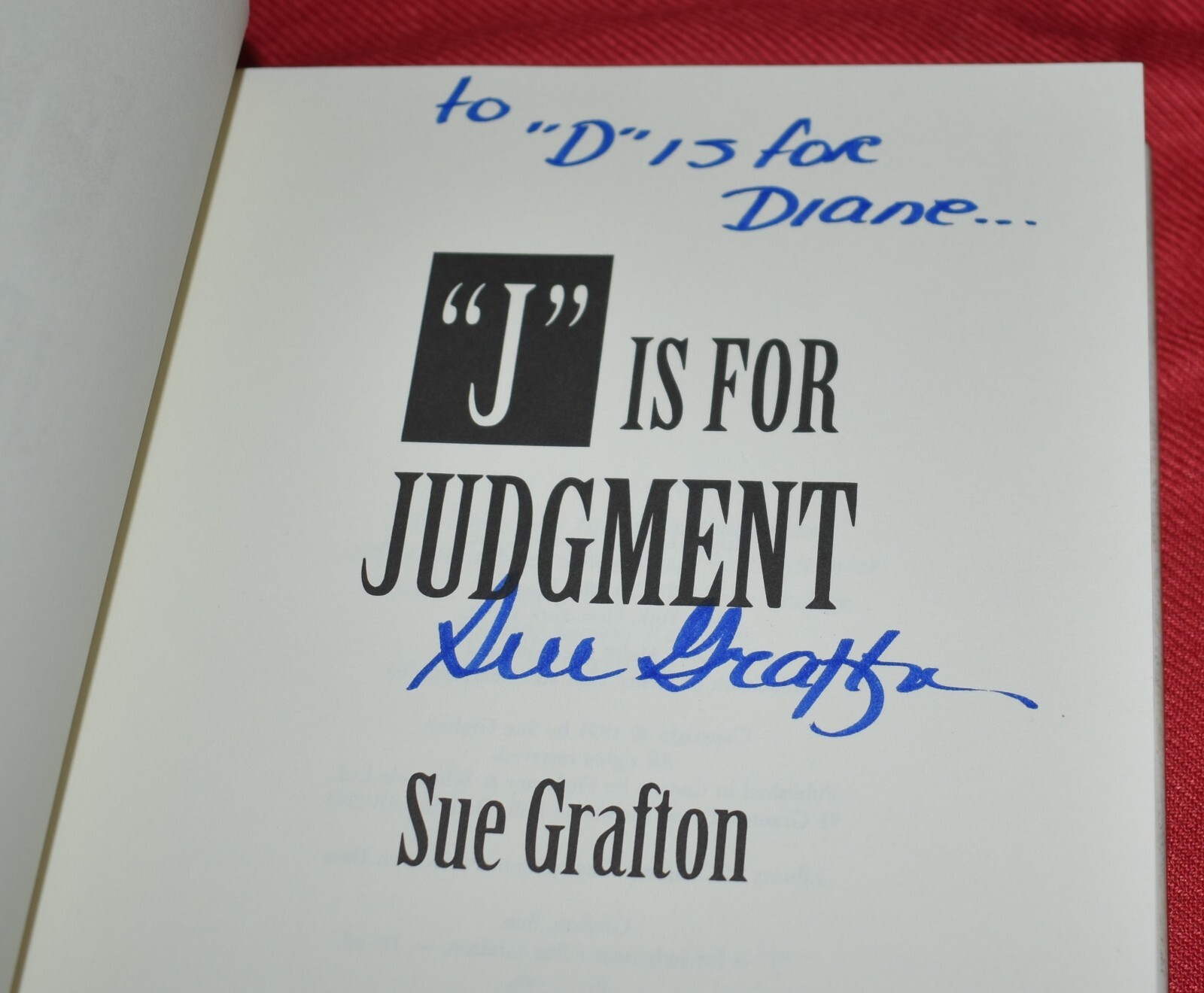 3x SUE GRAFTON Signed/Personalized HB J / M / N HB’s 1st/1st Henry Holt Pub