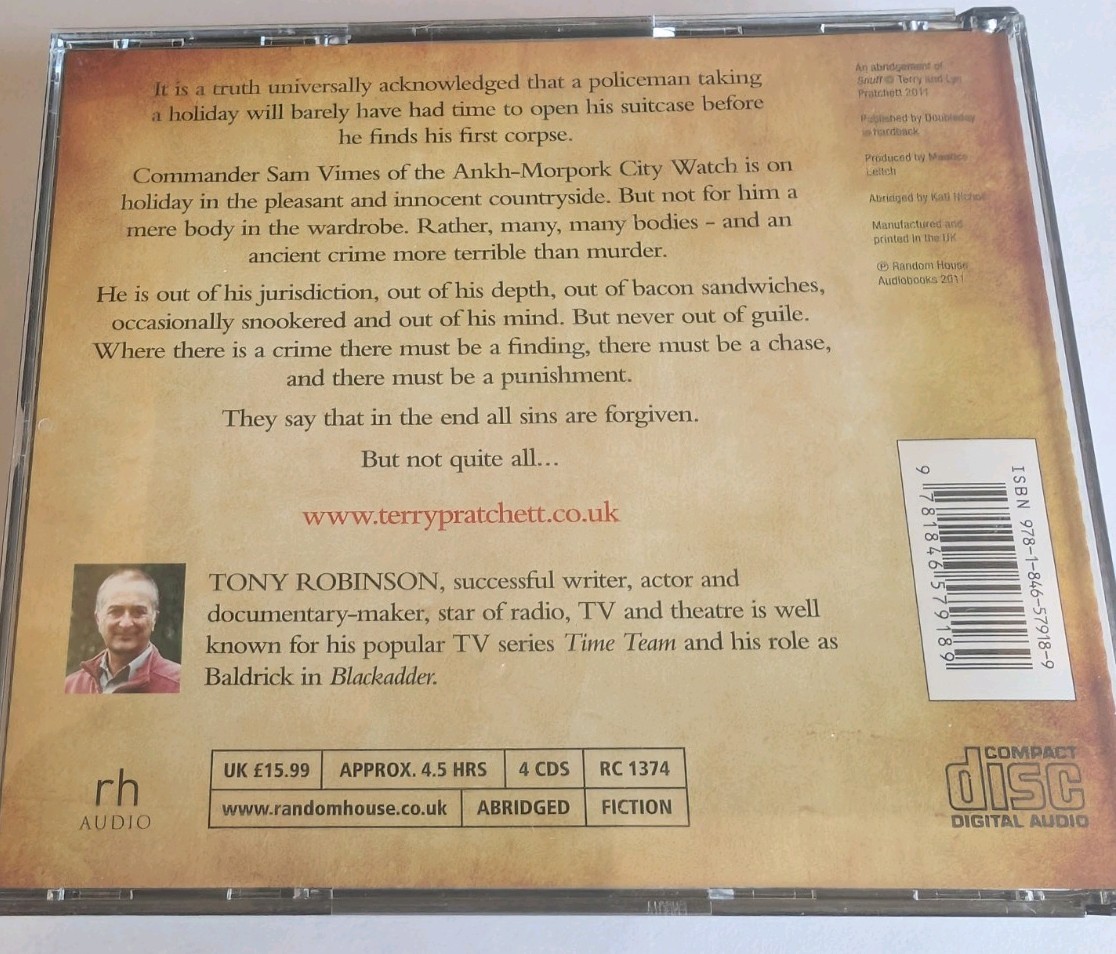 Snuff by Terry Pratchett Audio Book Cd Used Read by Tony Robinson