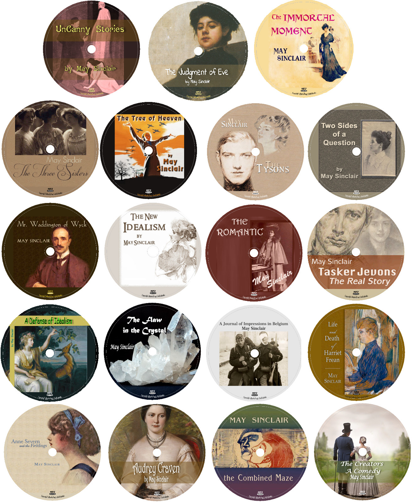 Creative Works of May Sinclair 19 Audiobooks in 19 MP3 Audio CDs