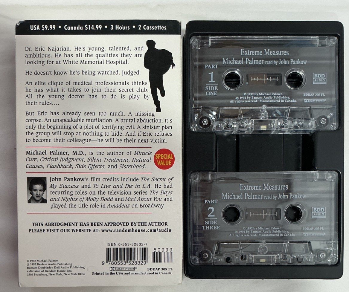 5 Michael Palmer Audio Books On Cassette Tape Extreme Measures, Silent Treatment