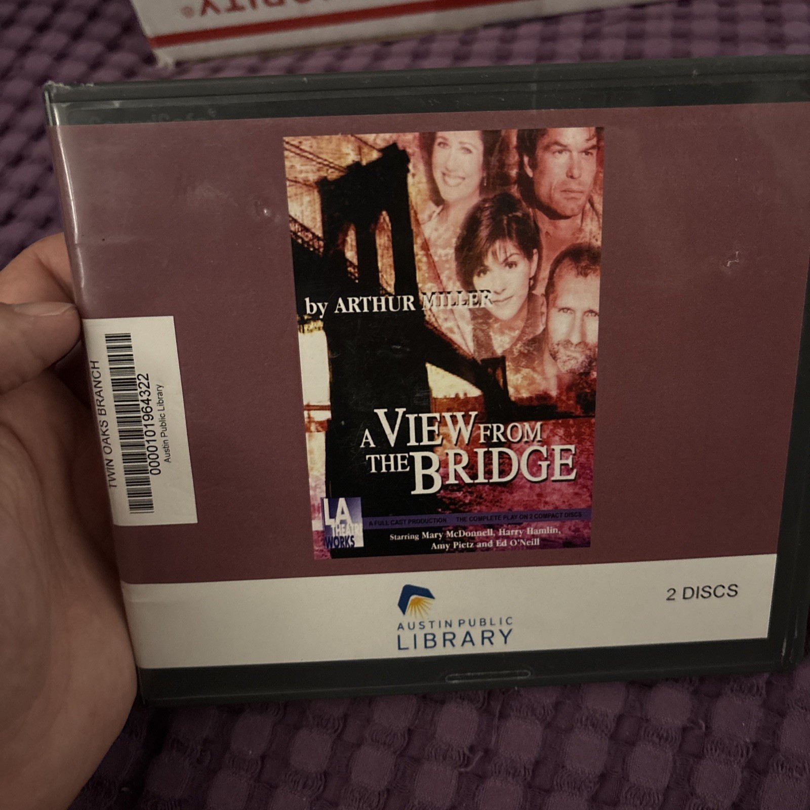 A View from the Bridge Arthur Miller Audiobook Ex-Library 2 Disc Set Audio CD