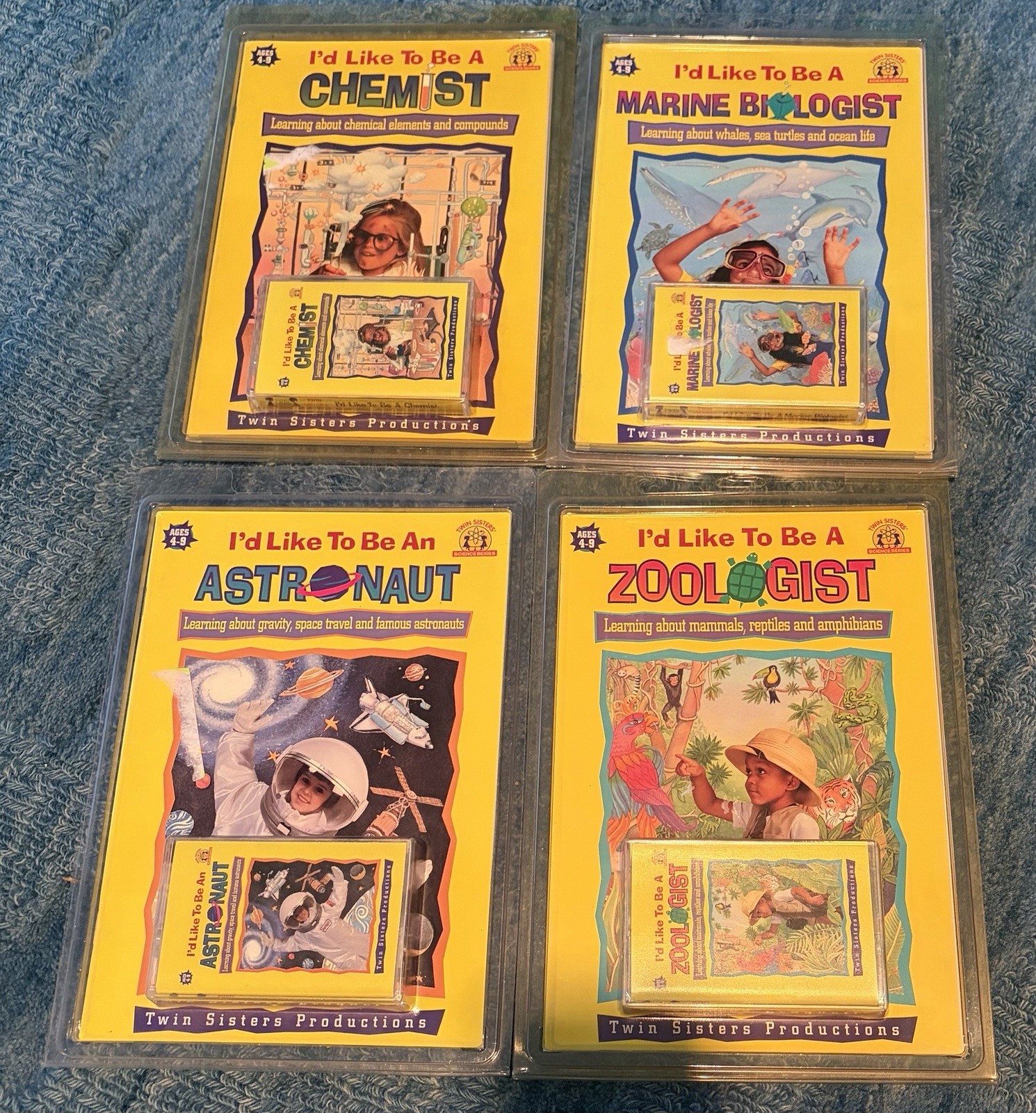 Vtg Astronaut, Zoologist, Chemist, M. Biologist Audio Book Cassette Twin Sisters