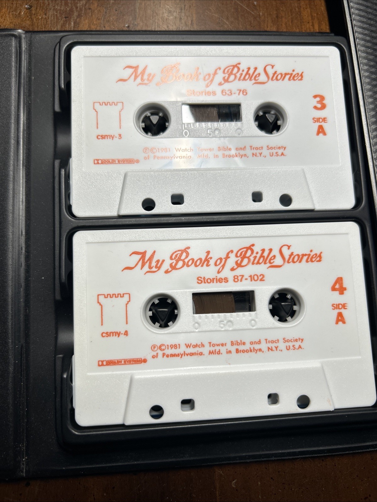 My Book of Bible Stories Cassette Set 1981 Watch Tower Society Complete 4 Tapes