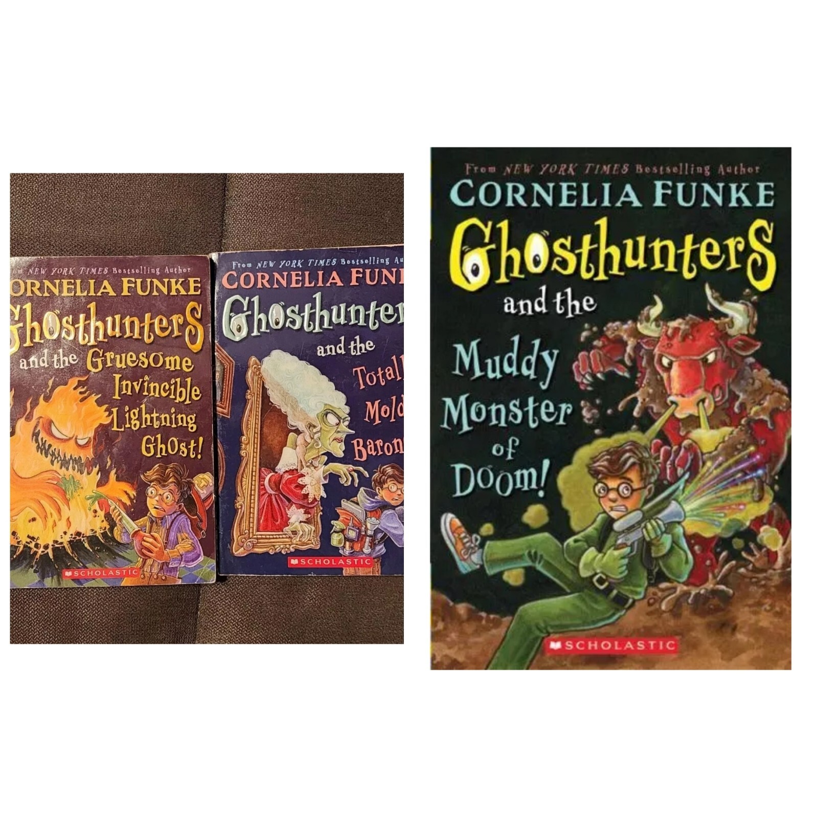 3 Ghosthunters Books: Totally Moldy Baroness, Gruesome Invincible Lighting Muddy