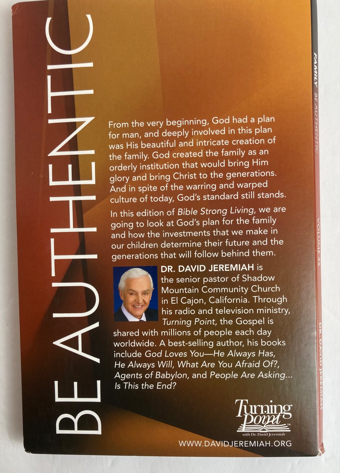 David Jeremiah Bible Strong Vol 45 Family Be Authentic CD Study Guide