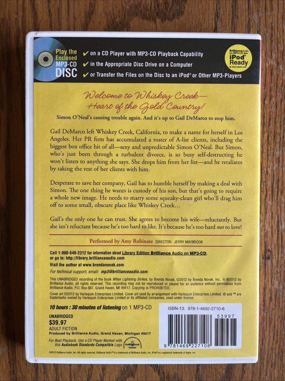 2 Brenda Novak MP3-CD Audiobooks: When Snow Falls, When Lightning Strikes