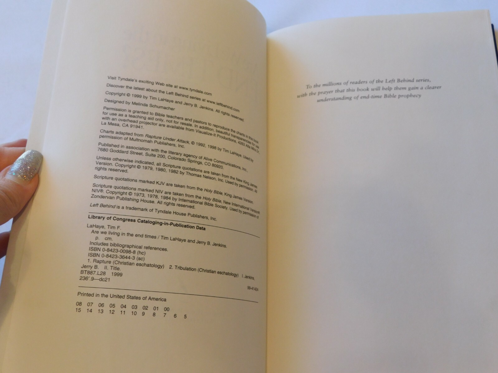 Are We Living in the End Times? by Jerry B. Jenkins and Tim Lahaye 1999 Hardcove