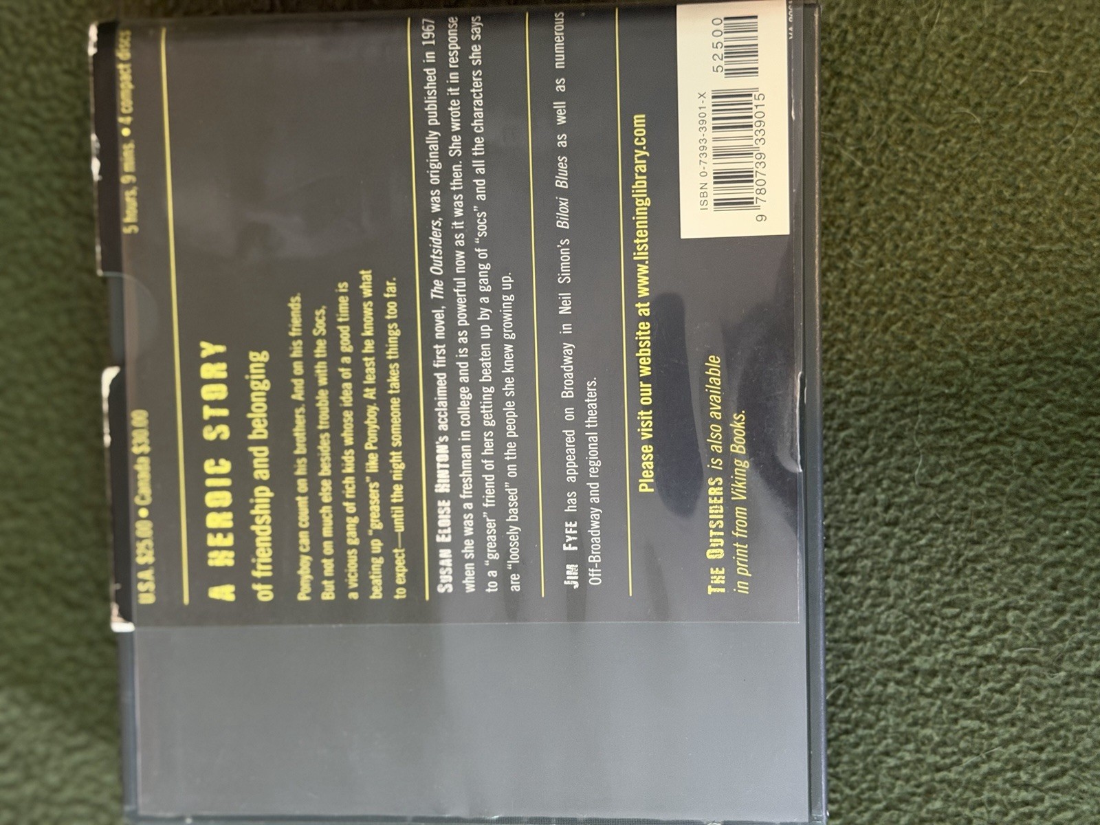 Audiobook CD Lot 2 The Outsiders S.E. Hinton Elizabeth George Unabridged
