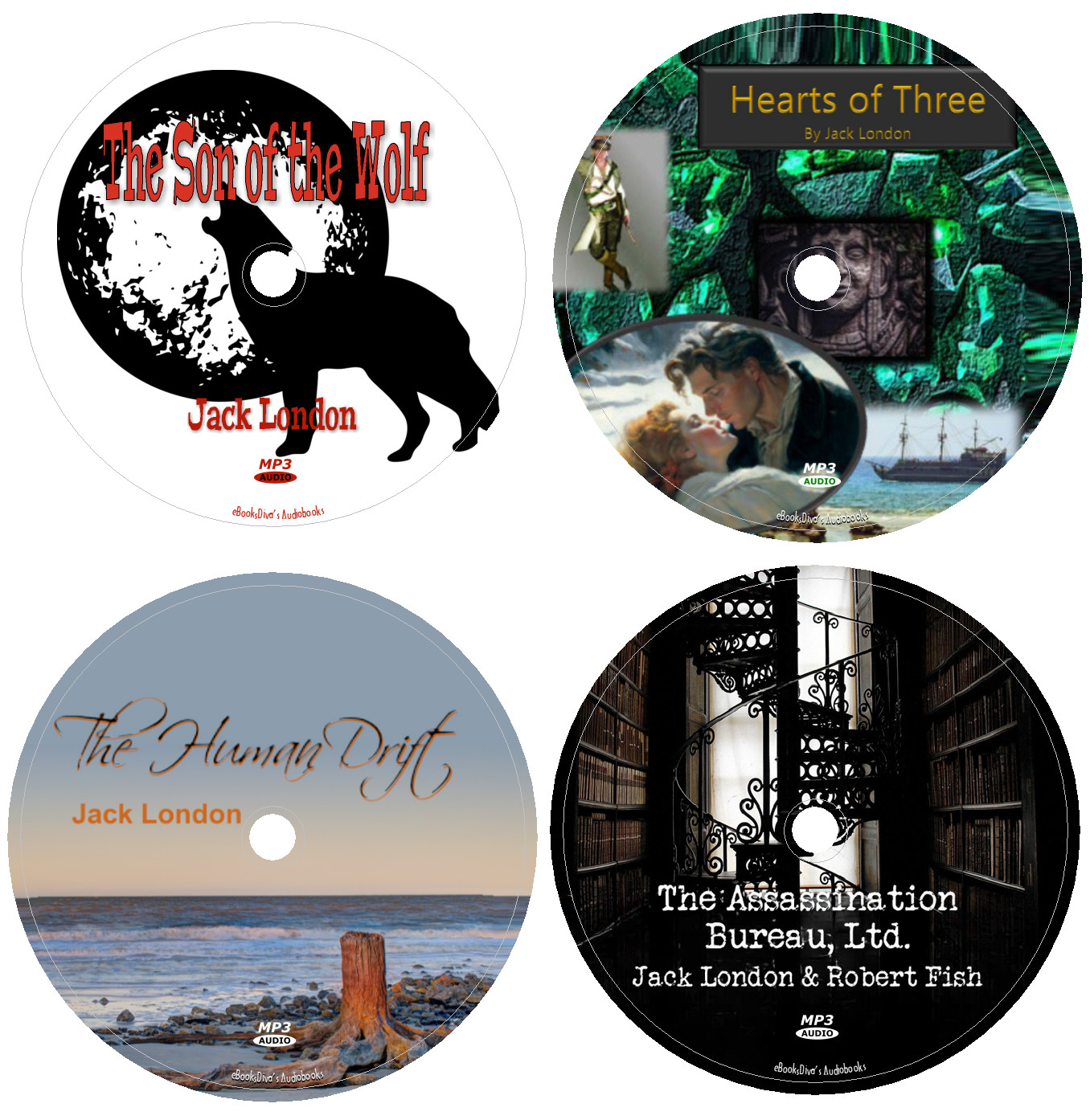 Jack London 40 Adventure Novels & Short Stories Audiobooks in 40 MP3 Audio CDs
