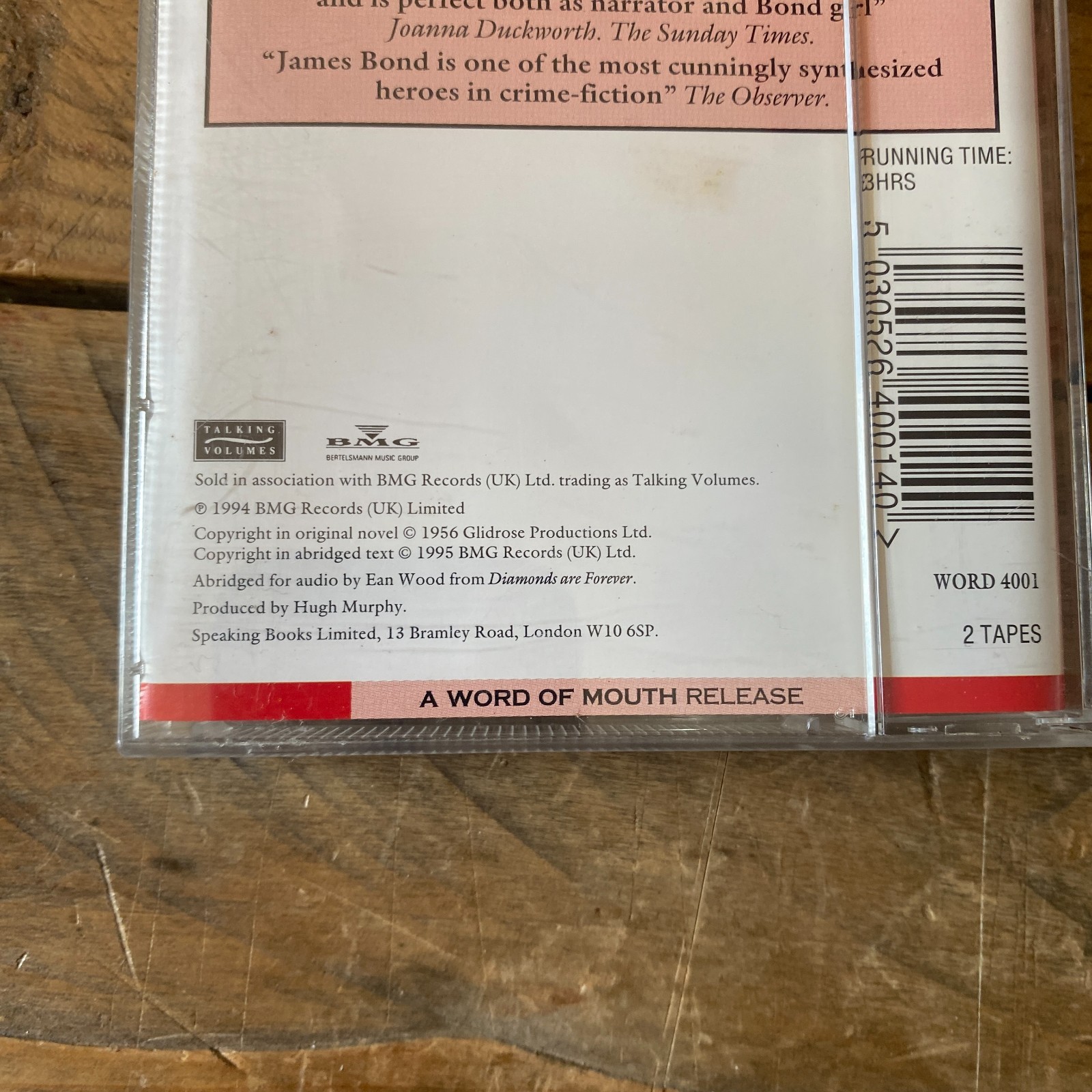 James Bond Diamonds are Forever Audiobook Cassette — Ian Fleming — Joanna Lumley