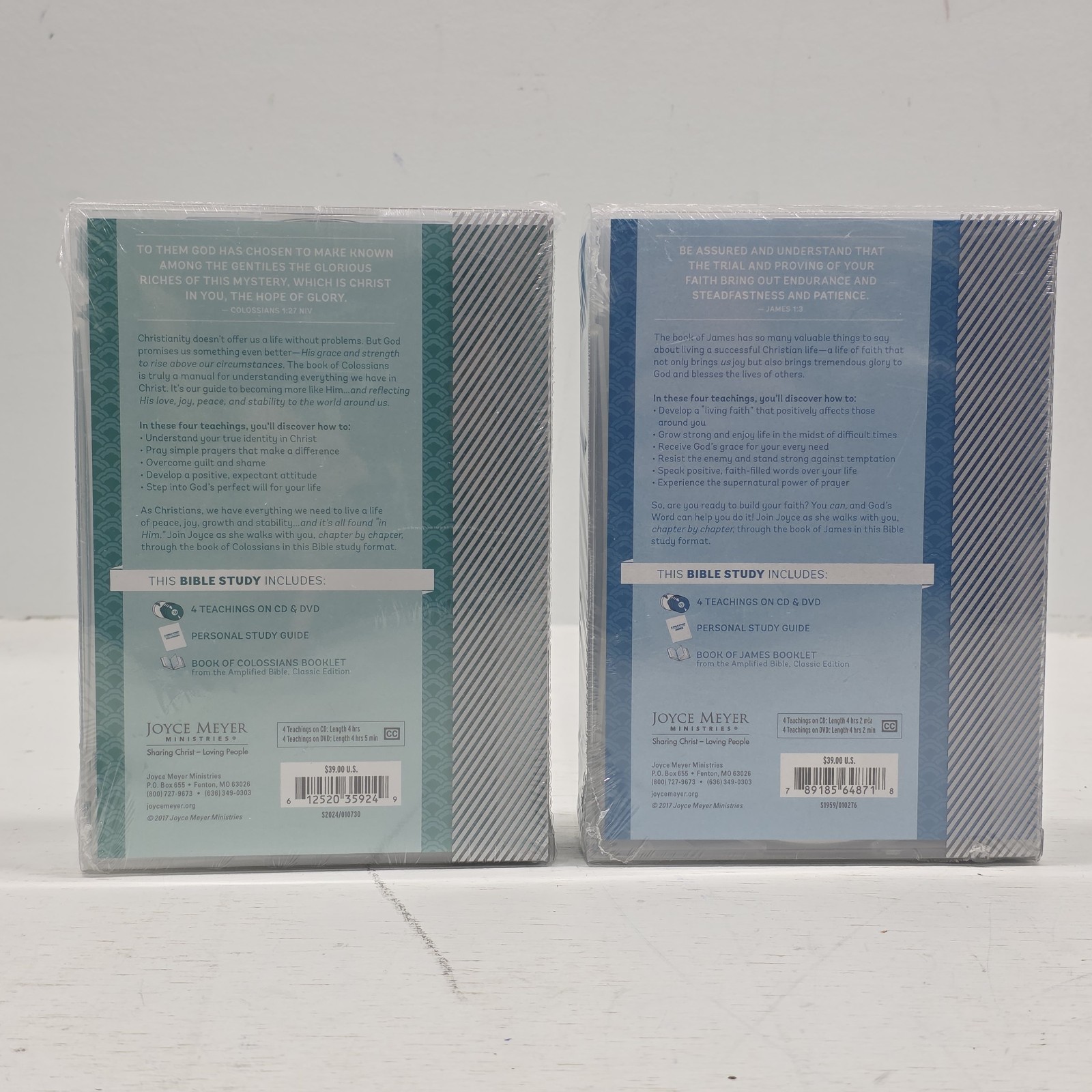 Joyce Meyer Bible Study of Colossians & James Teachings CD & DVD Set Study Guide
