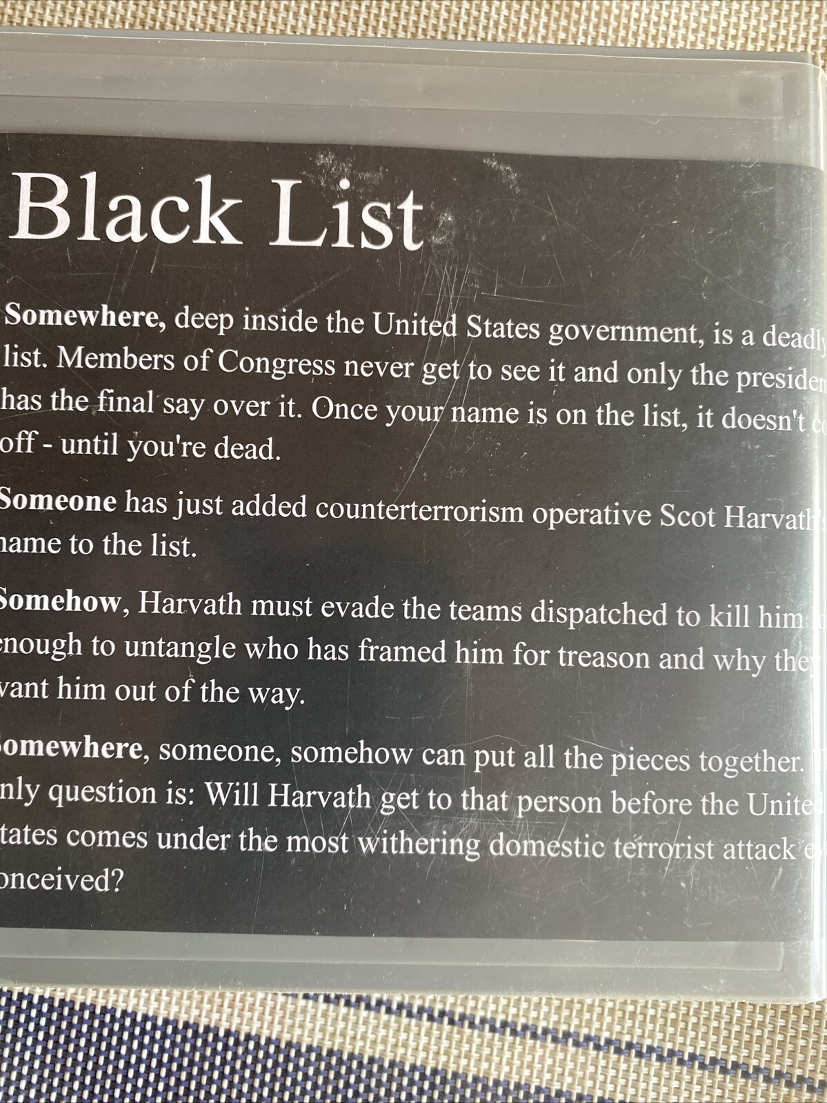 BRAD THOR BLACK LIST 10 CD’S FICTION READ BY ARMAND SCHULTZ APPROX. 12 HOURS