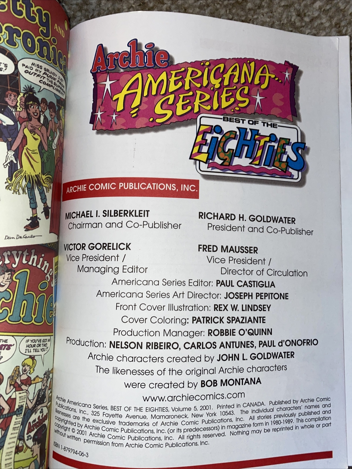 ARCHIE Americana Series BEST OF THE EIGHTIES Book 1 Vol. 5, 2001
