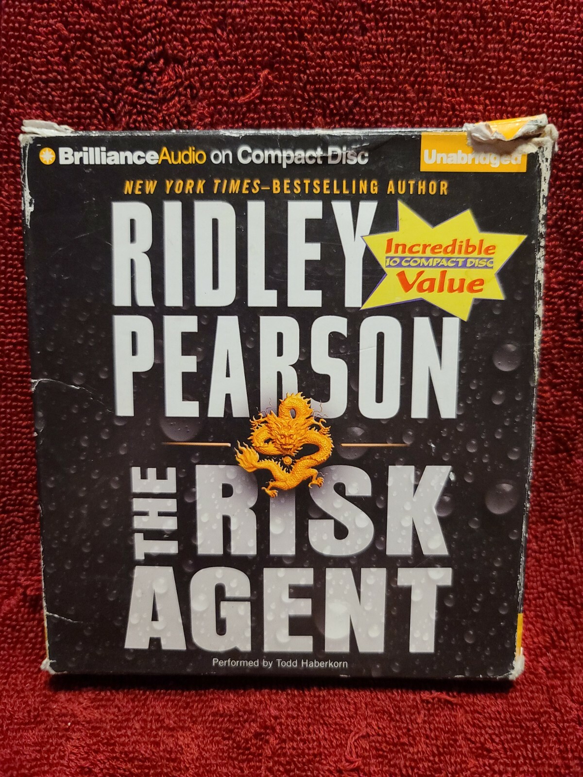Audiobook Shelf00N ~ the risk agent — Ridley Pearson- unabridged- 10 discs