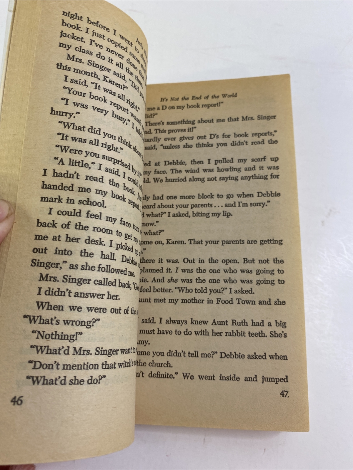 It’s Not the End of the World — Judy Blume (1979, Paperback)