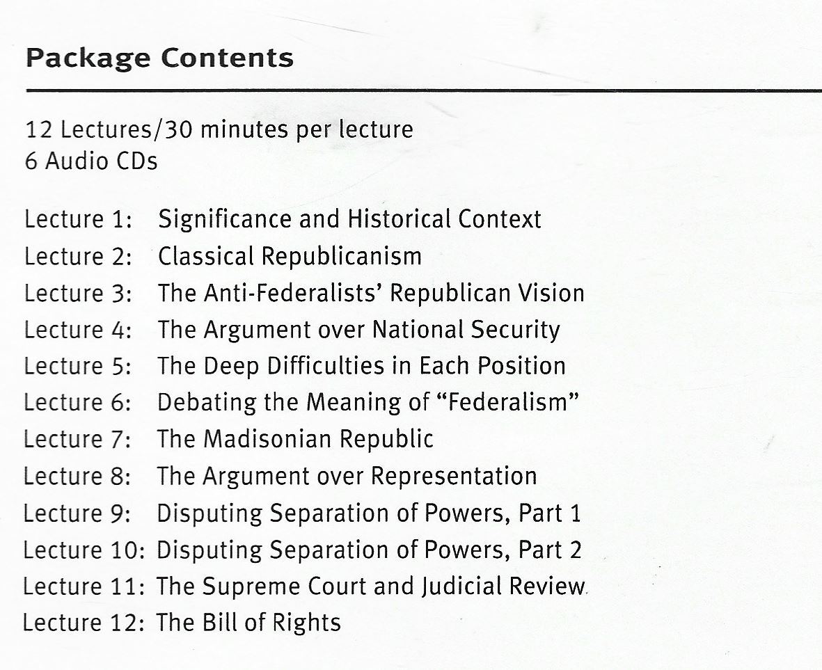 Great Courses The American Constitution The Great Debate Pangle 6 CDs Boxed