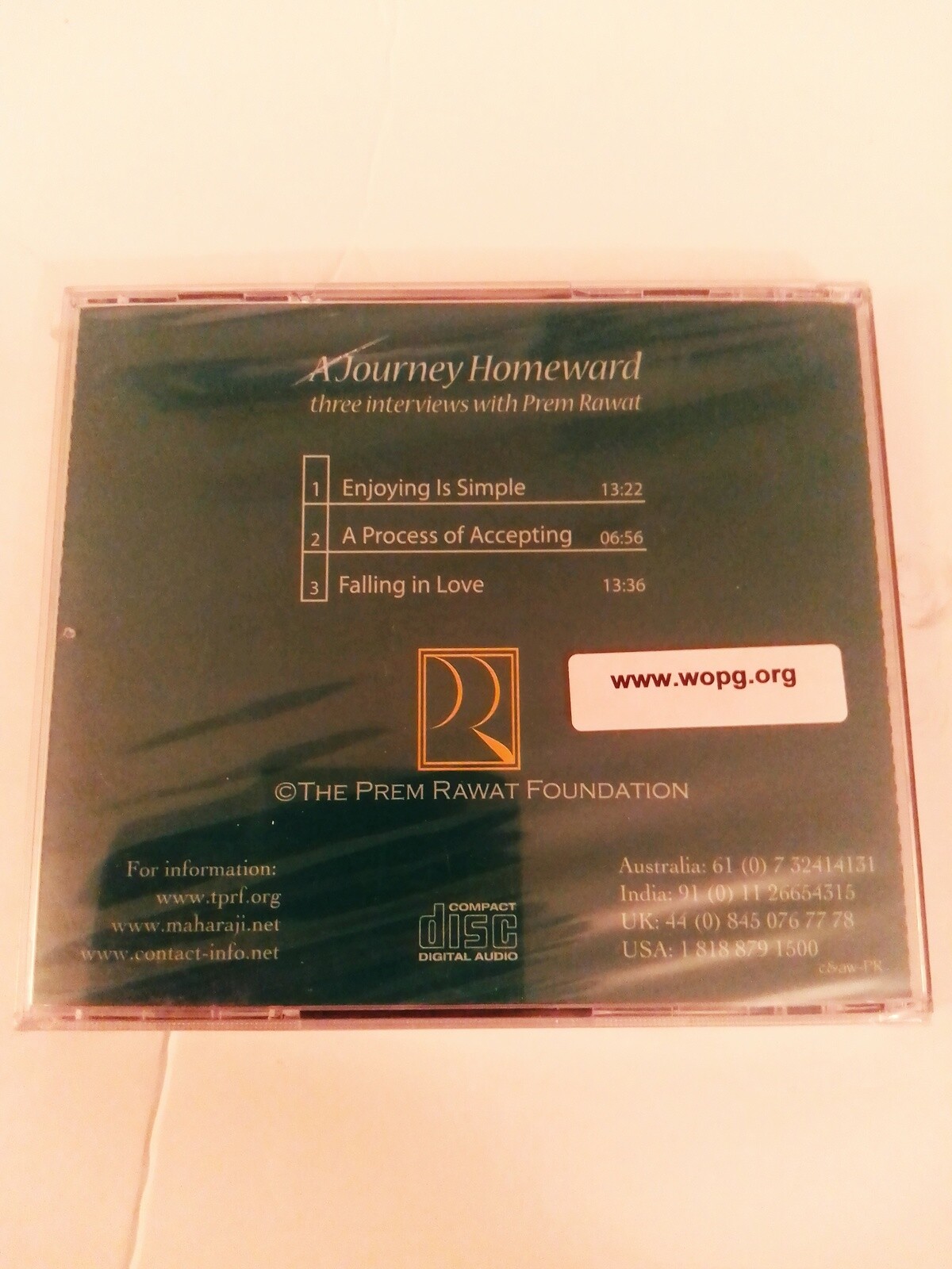 A Journey Homeward Three Interviews with Prem Rawat Audio CD Brand New