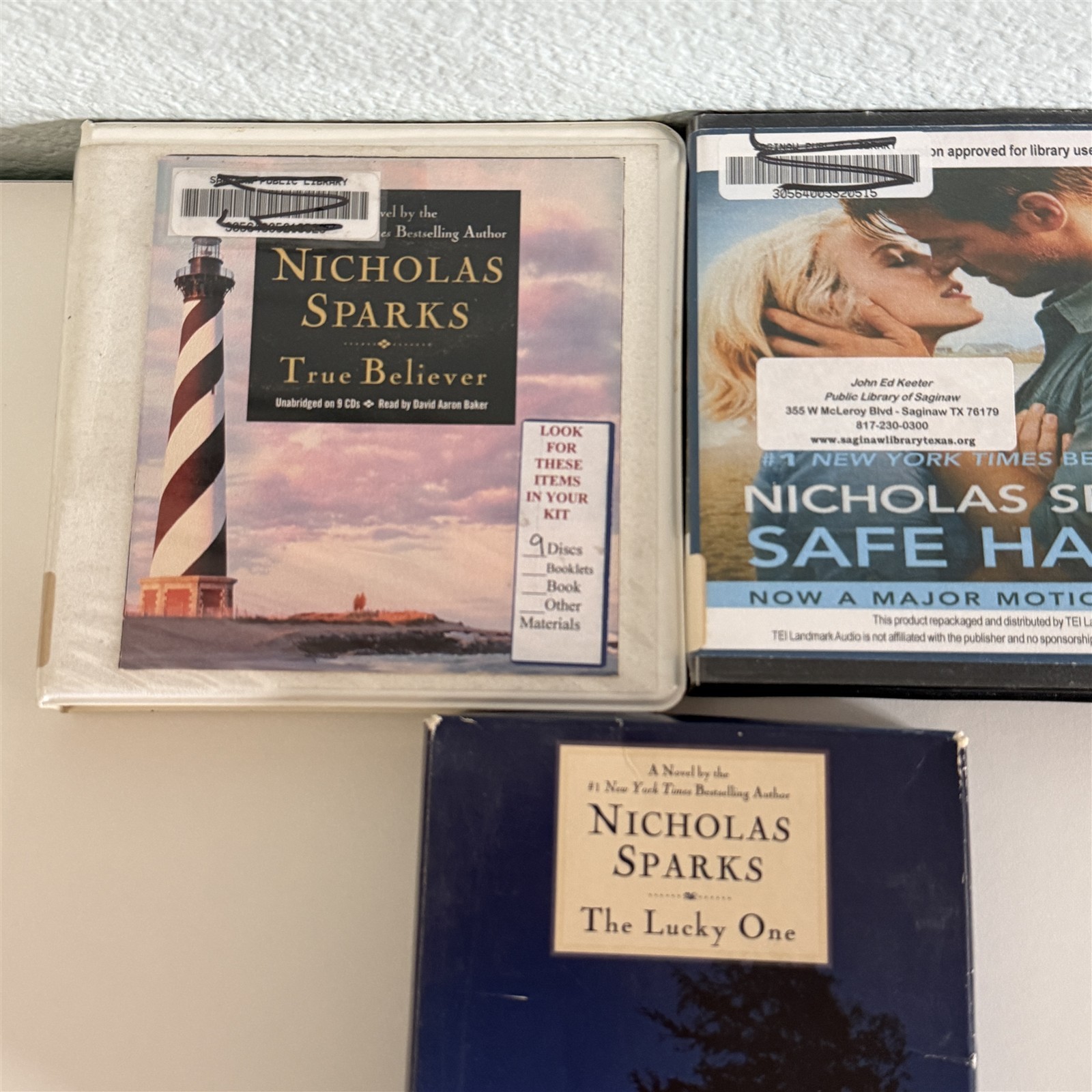 Lot Of 3 Nicholas Sparks True Believer Safe Haven The Lucky One Audiobooks On CD
