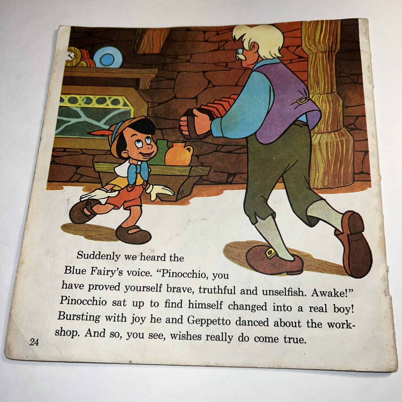 Vintage Disneys Pinocchio 24 Page Read-along Book And Cassette 1970s READ!