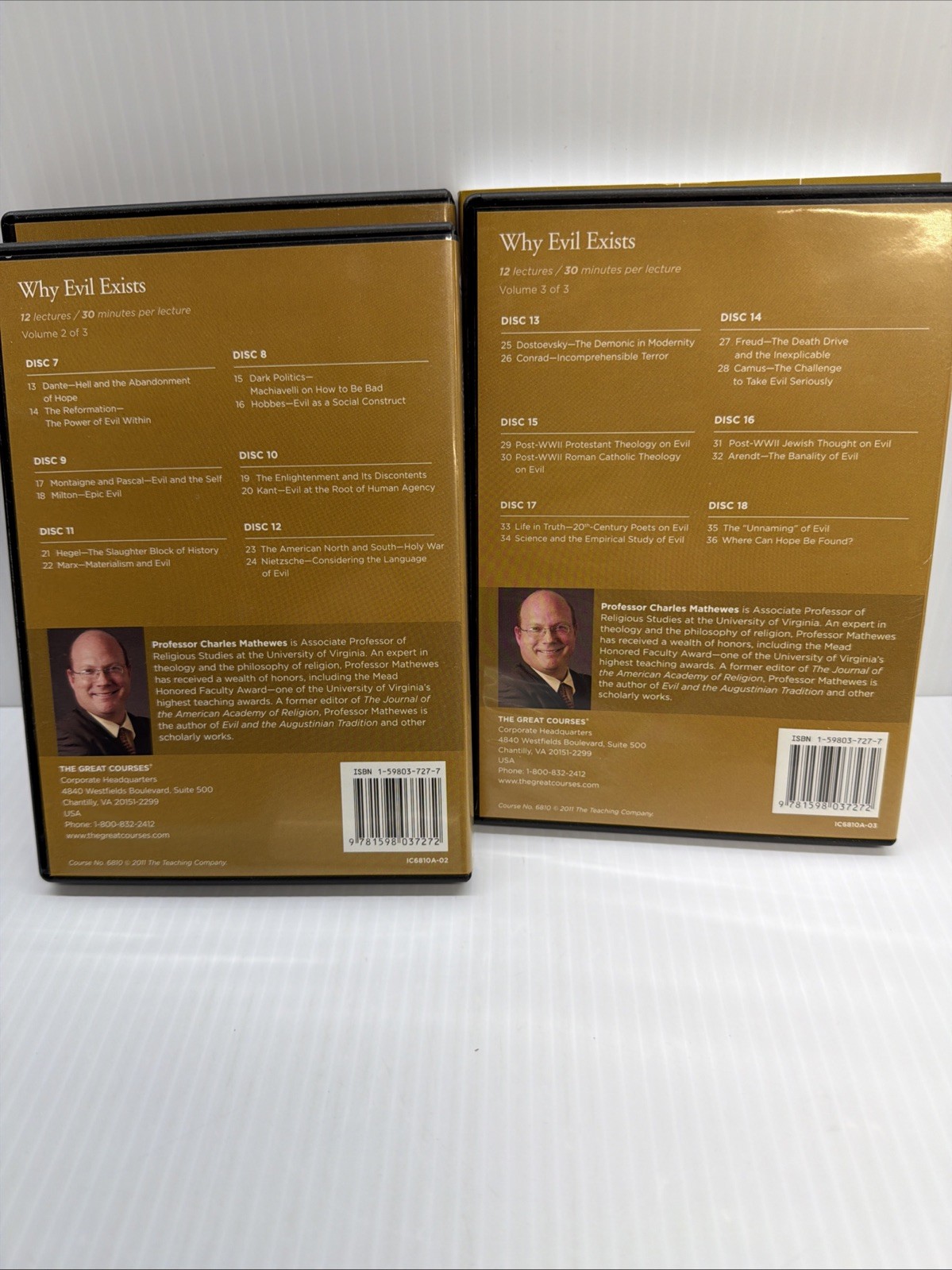 Great Courses: Why Evil Exists 18 Audio CDs 36 Lecture & Guidebook