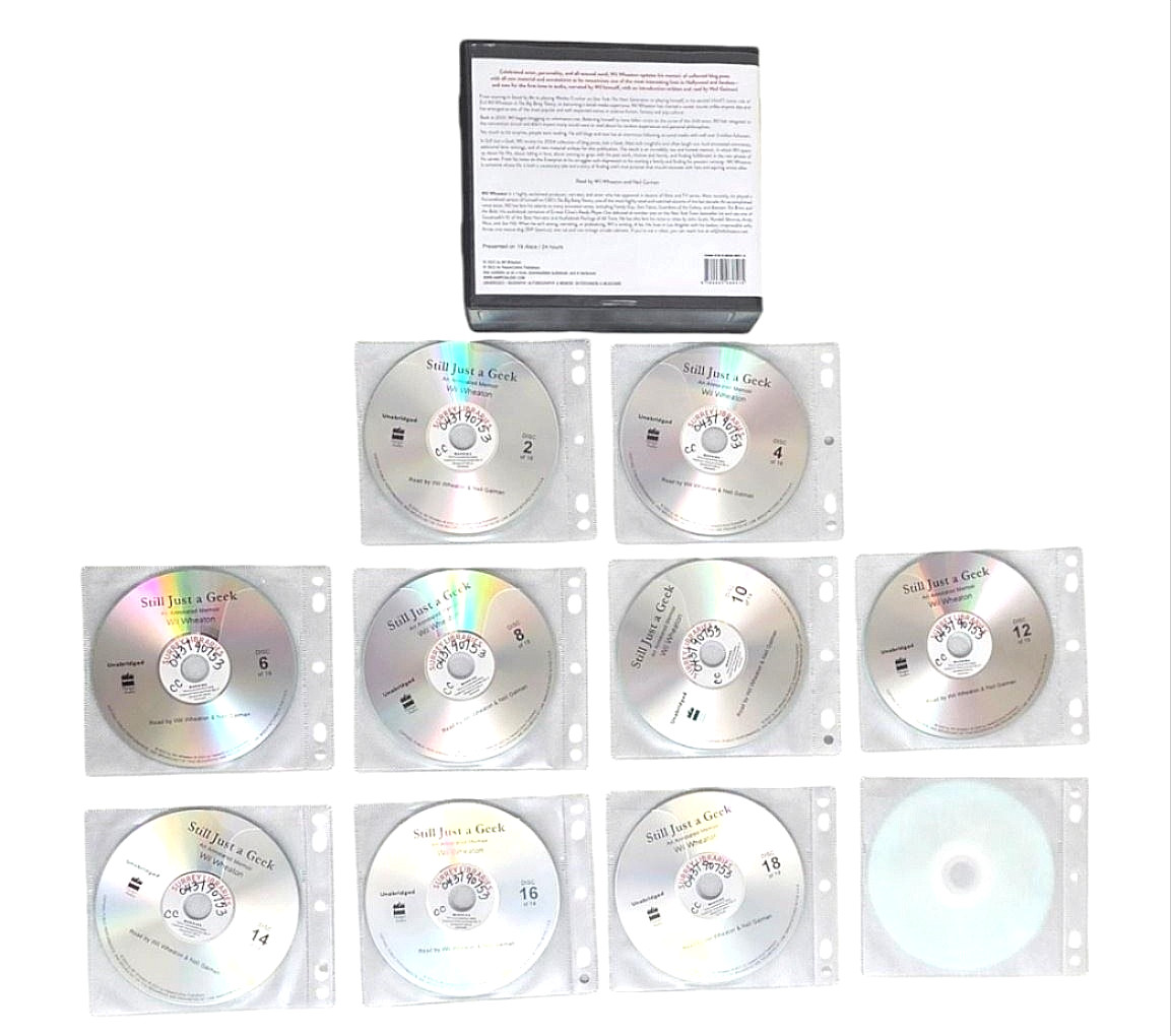 Still Just A Geek Wil Wheaton Harper Audio 19 CD Audiobook Set Ex-Library