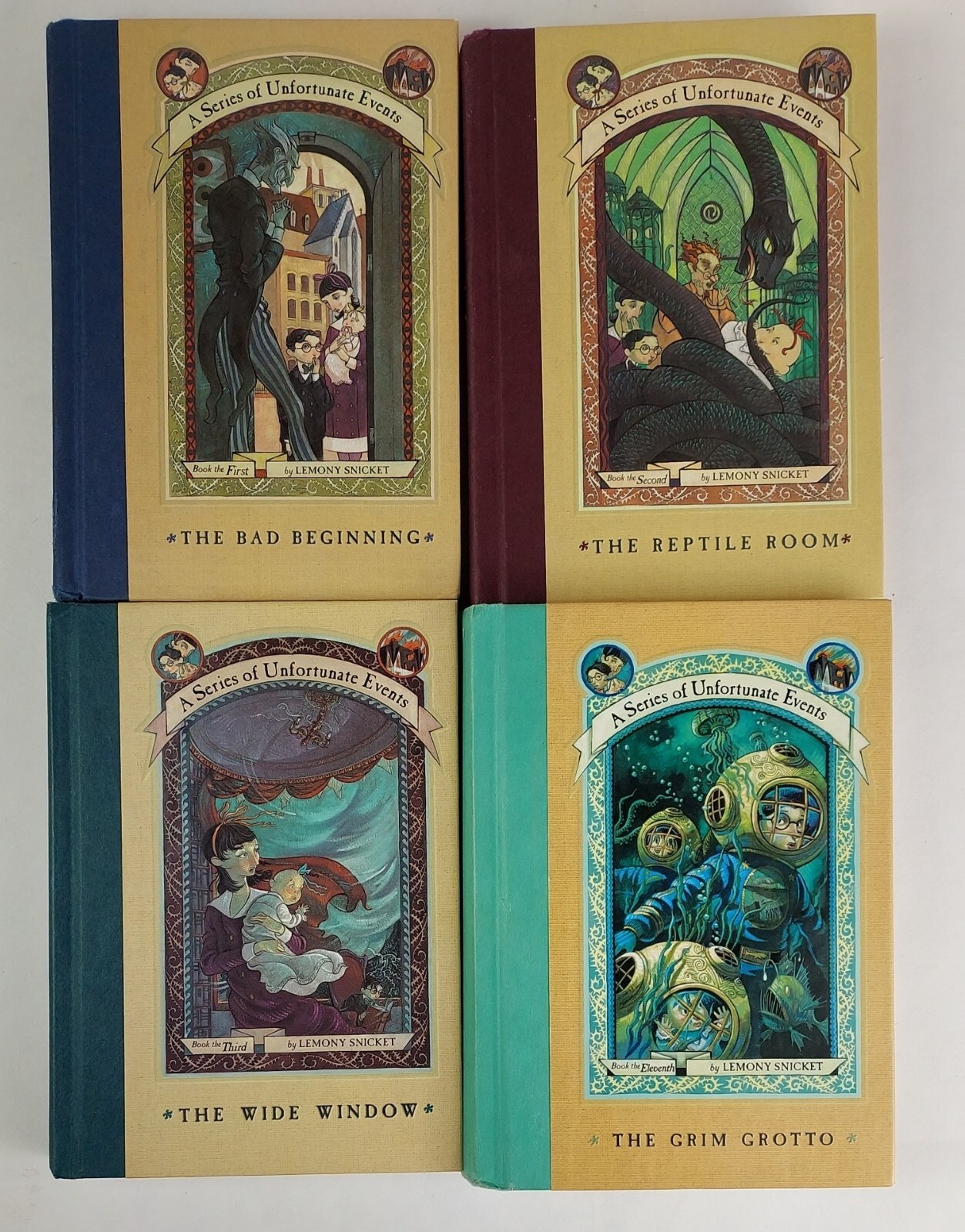 A Series Of Unfortunate Events Lot Of 4 Books 1-3, 11. Harper Collins Publishing