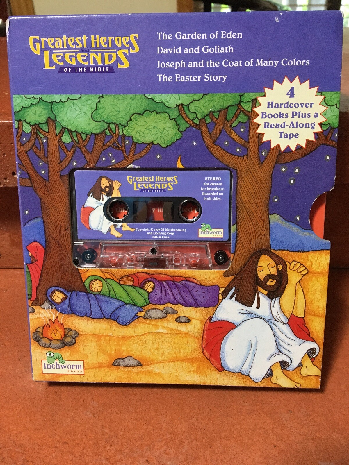 Inchworm Press Greatest Heroes And Legends Of The Bible, 4 Books And Cassette